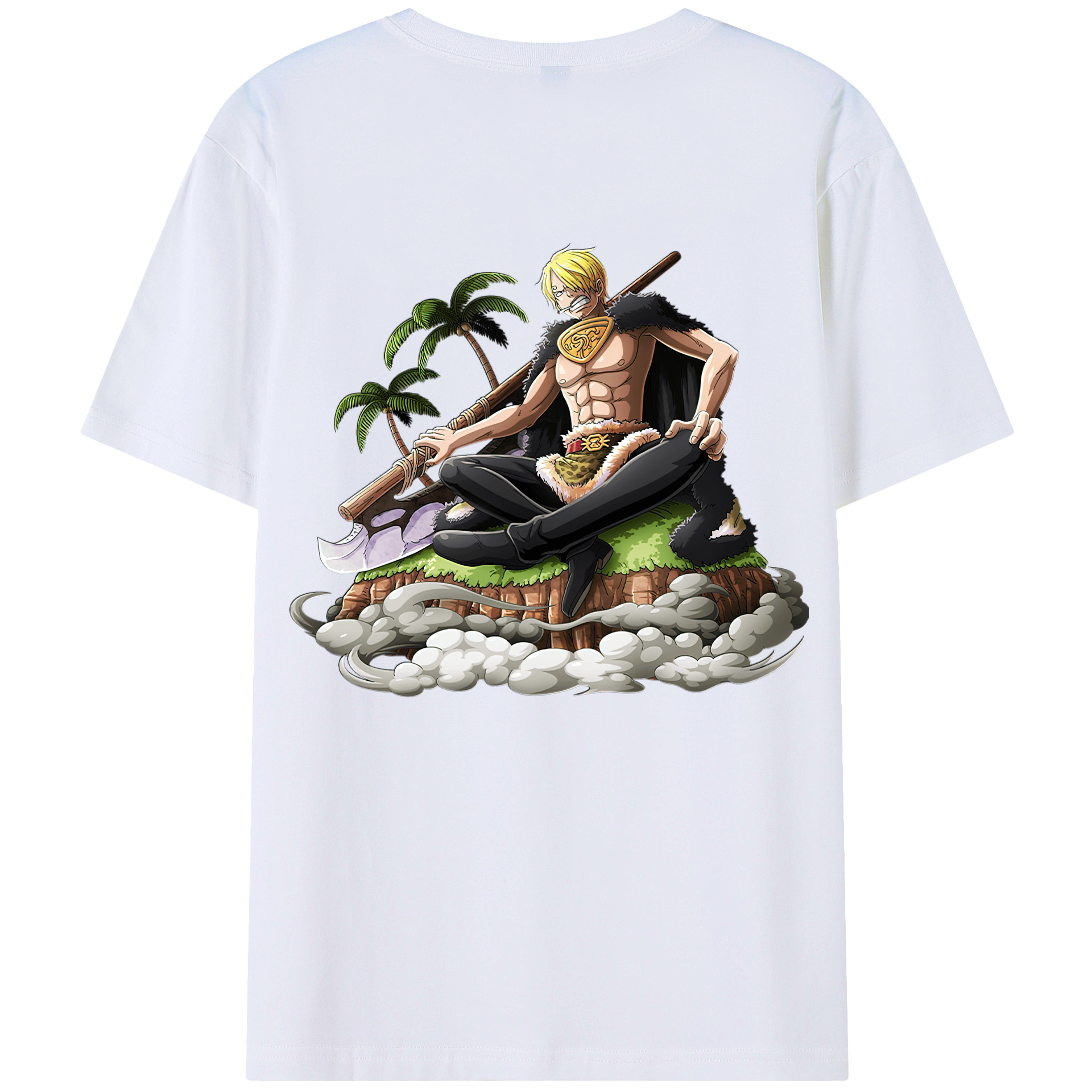 （画像用） ワンピース サンジ ONE PIECE Sanji 綿100％半袖Tシャツ（背面プリント）
