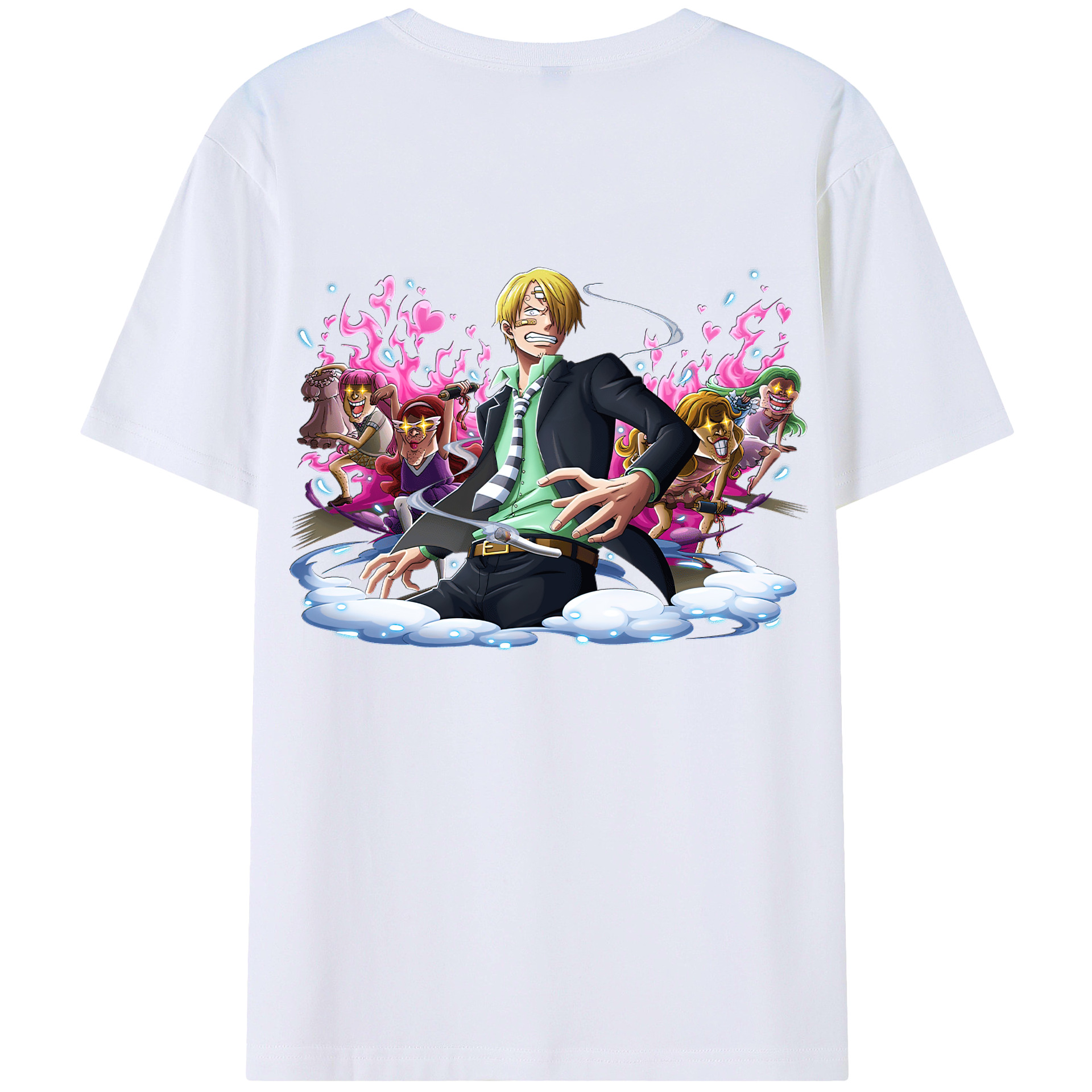 （画像用） ワンピース サンジ ONE PIECE Sanji 綿100％半袖Tシャツ（背面プリント）