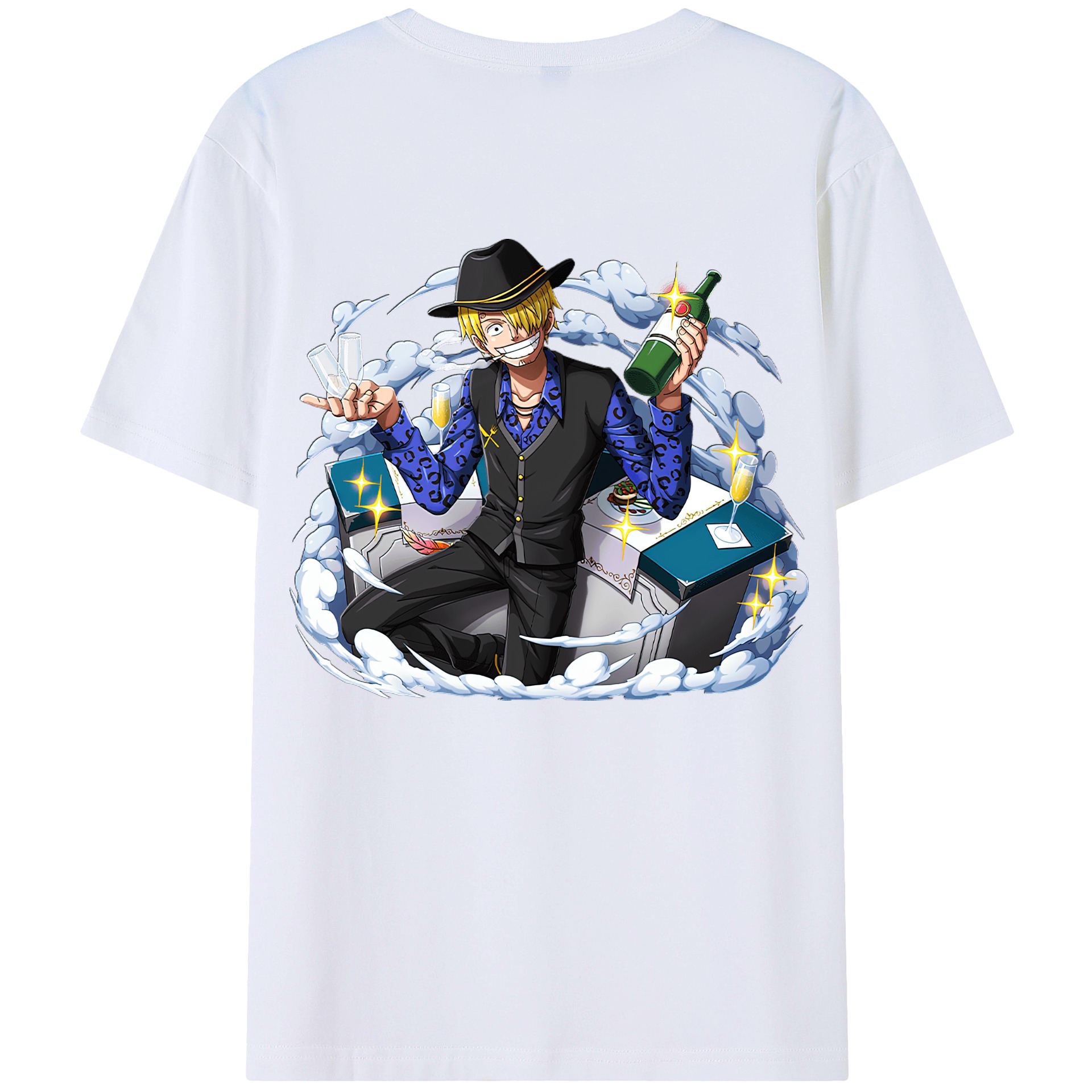 （画像用） ワンピース サンジ ONE PIECE Sanji 綿100％半袖Tシャツ（背面プリント）