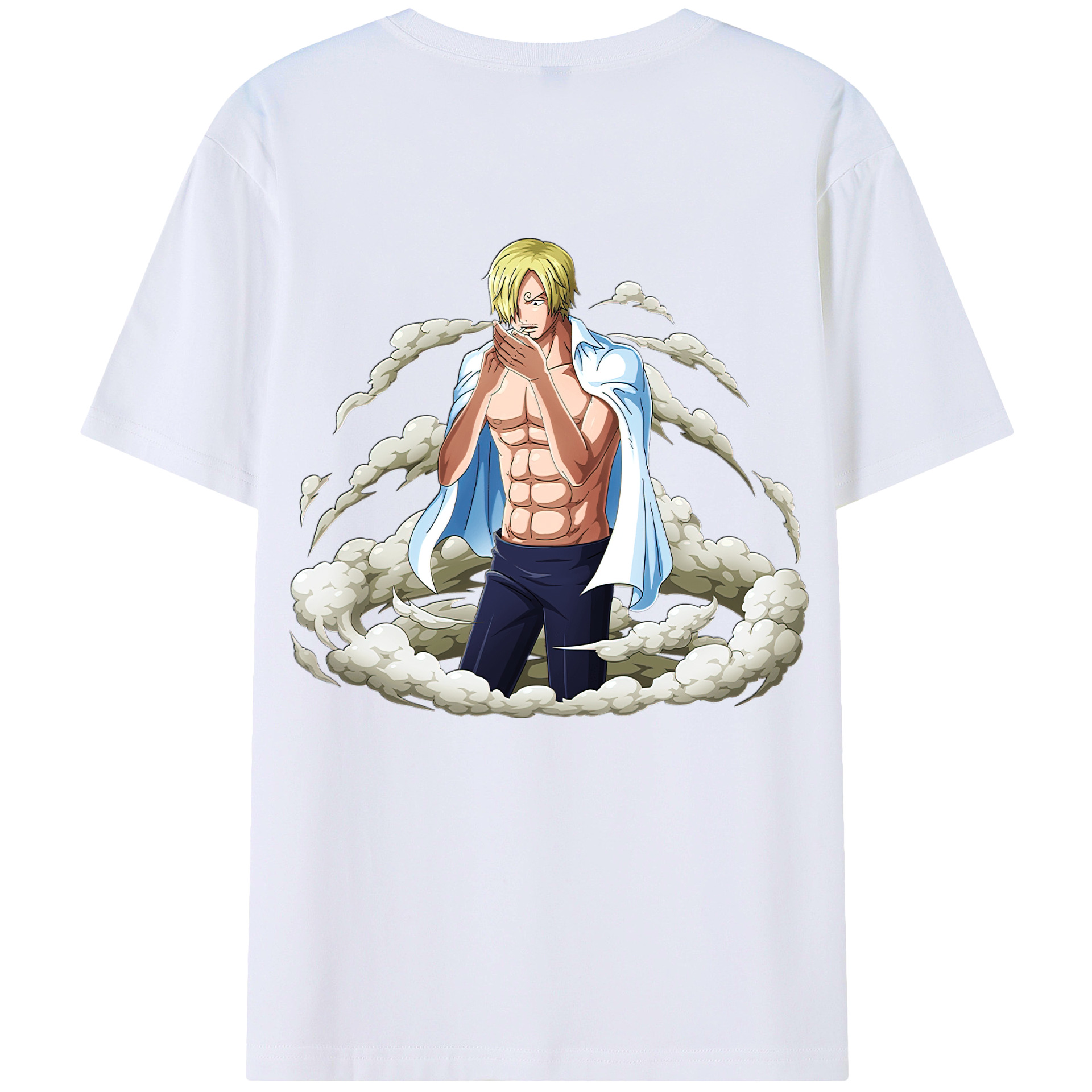 （画像用） ワンピース サンジ ONE PIECE Sanji 綿100％半袖Tシャツ（背面プリント）