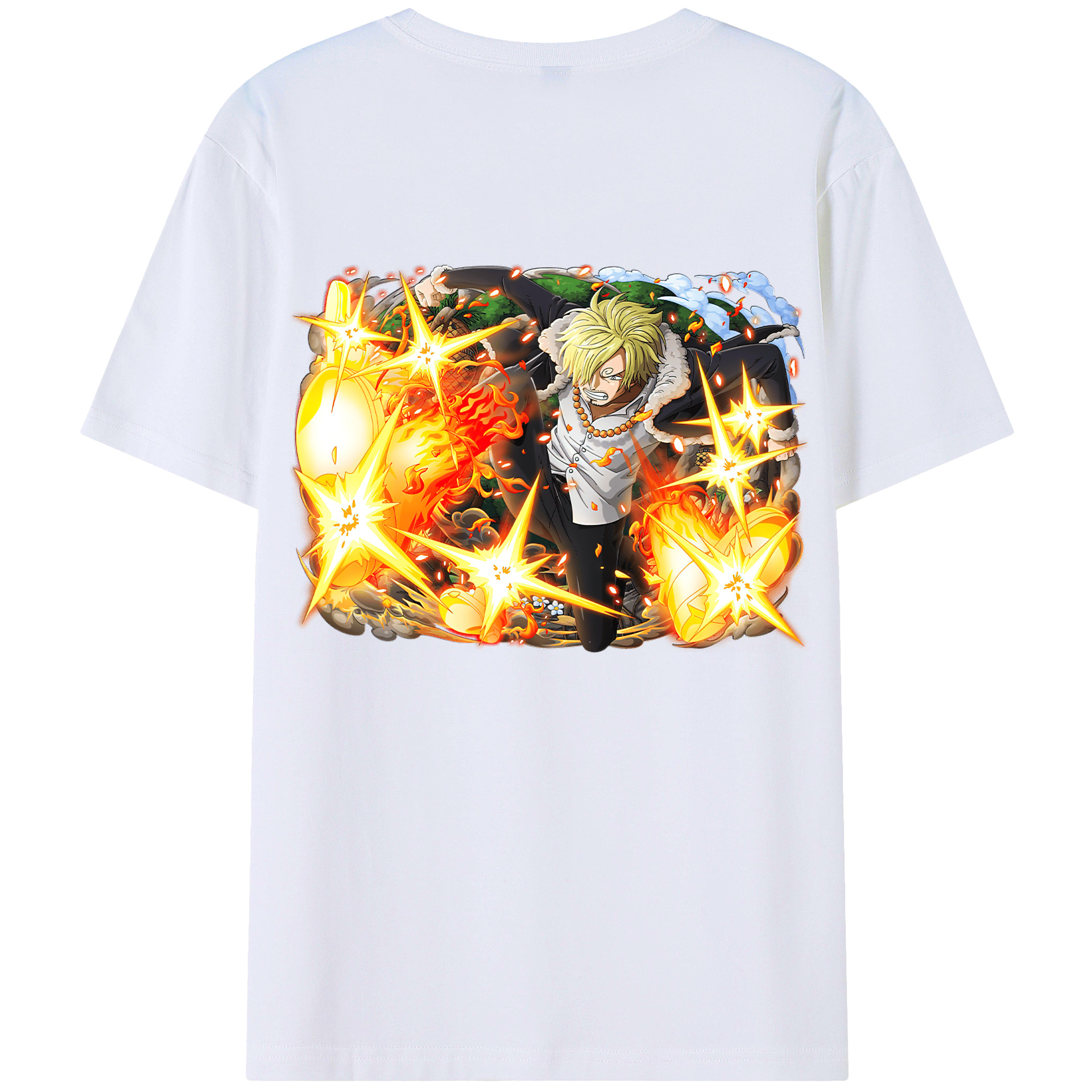 ワンピース サンジ ONE PIECE Sanji 綿100％半袖Tシャツ（背面プリント）