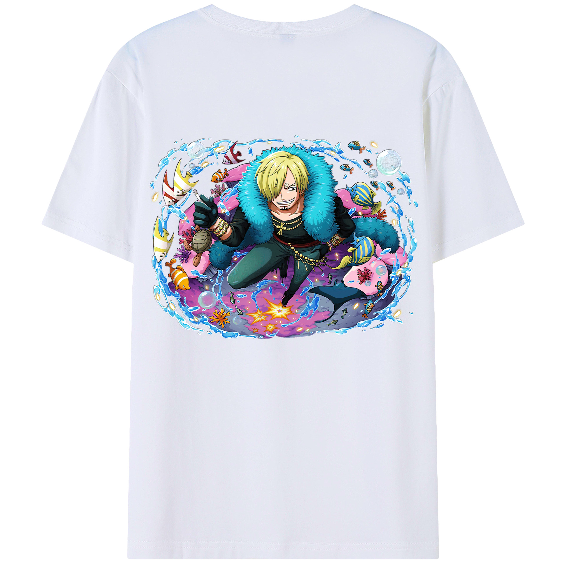 ワンピース サンジ ONE PIECE Sanji 綿100％半袖Tシャツ（背面プリント）