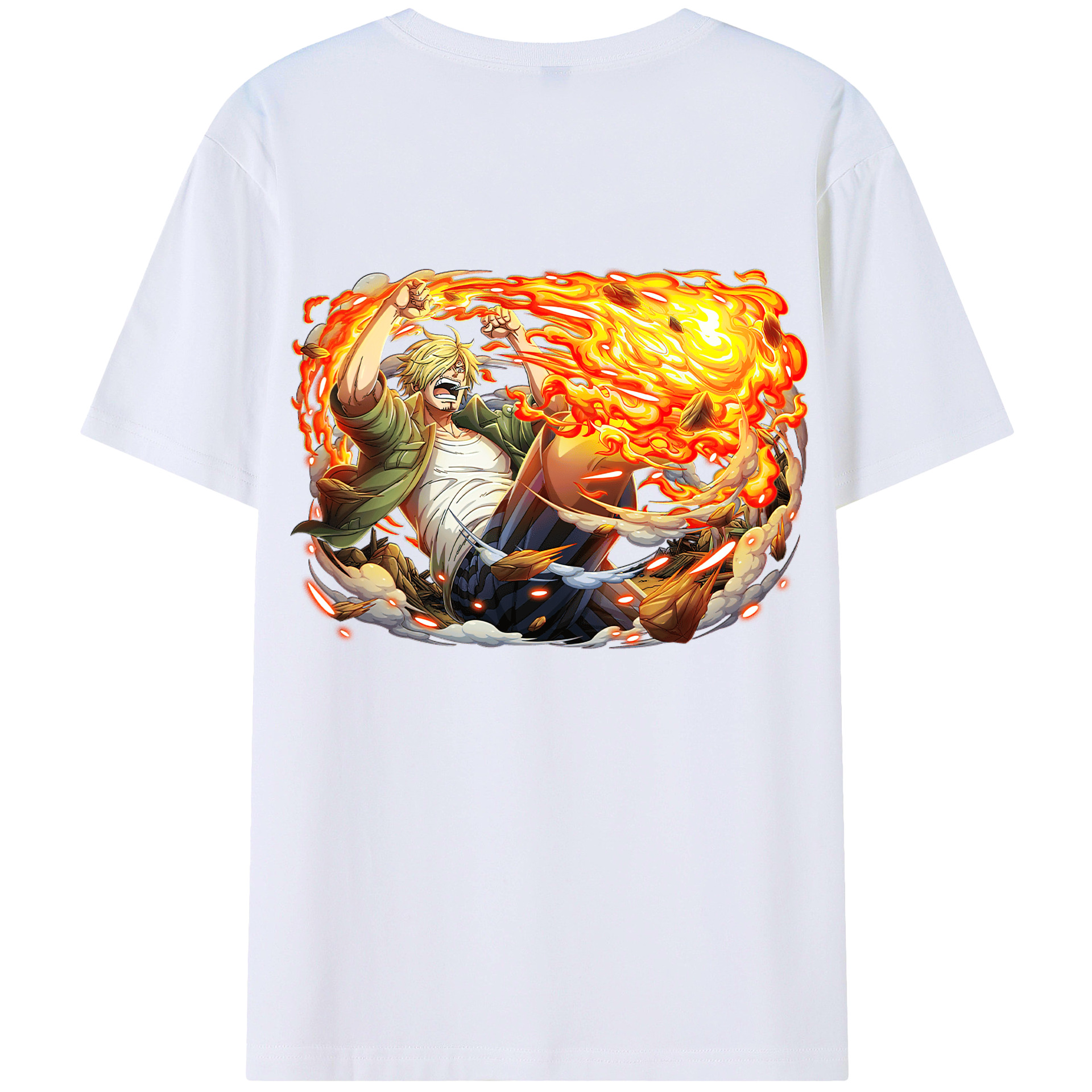 ワンピース サンジ ONE PIECE Sanji 綿100％半袖Tシャツ（背面プリント）