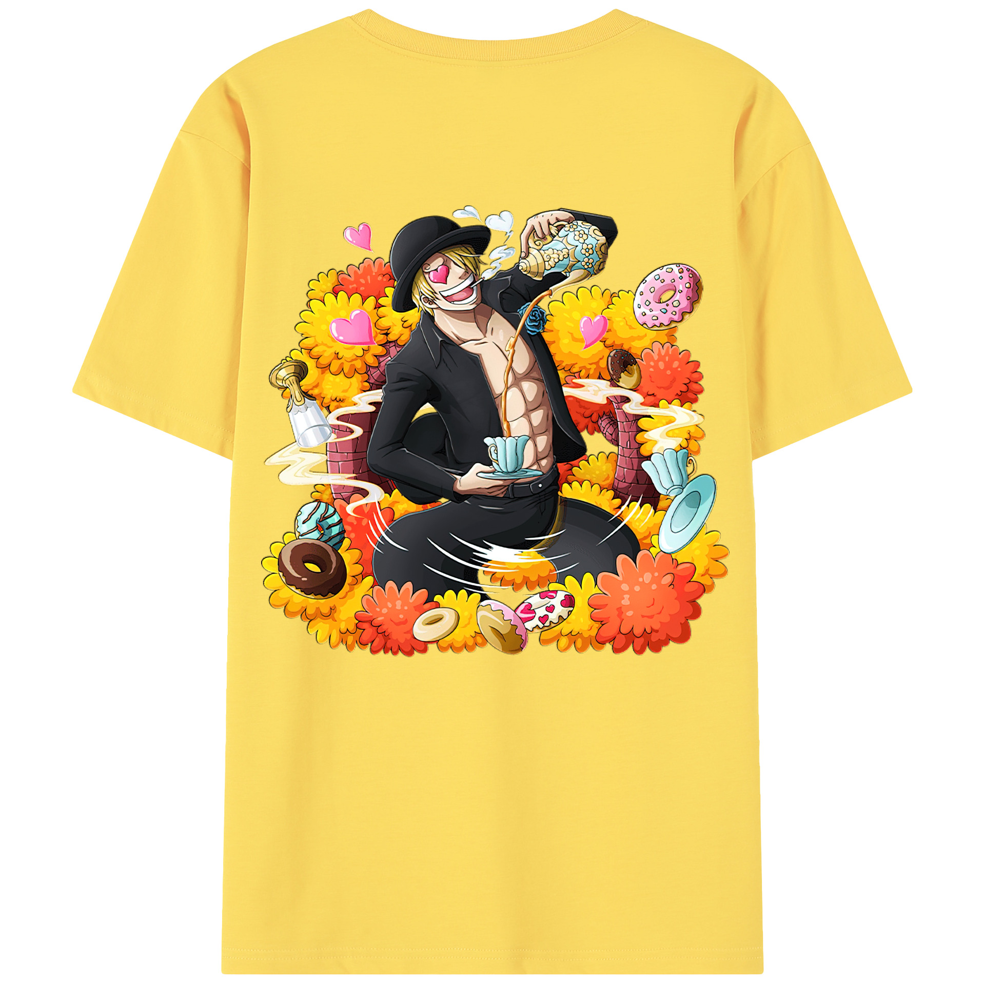 ワンピース サンジ ONE PIECE Sanji 綿100％半袖Tシャツ（背面プリント）