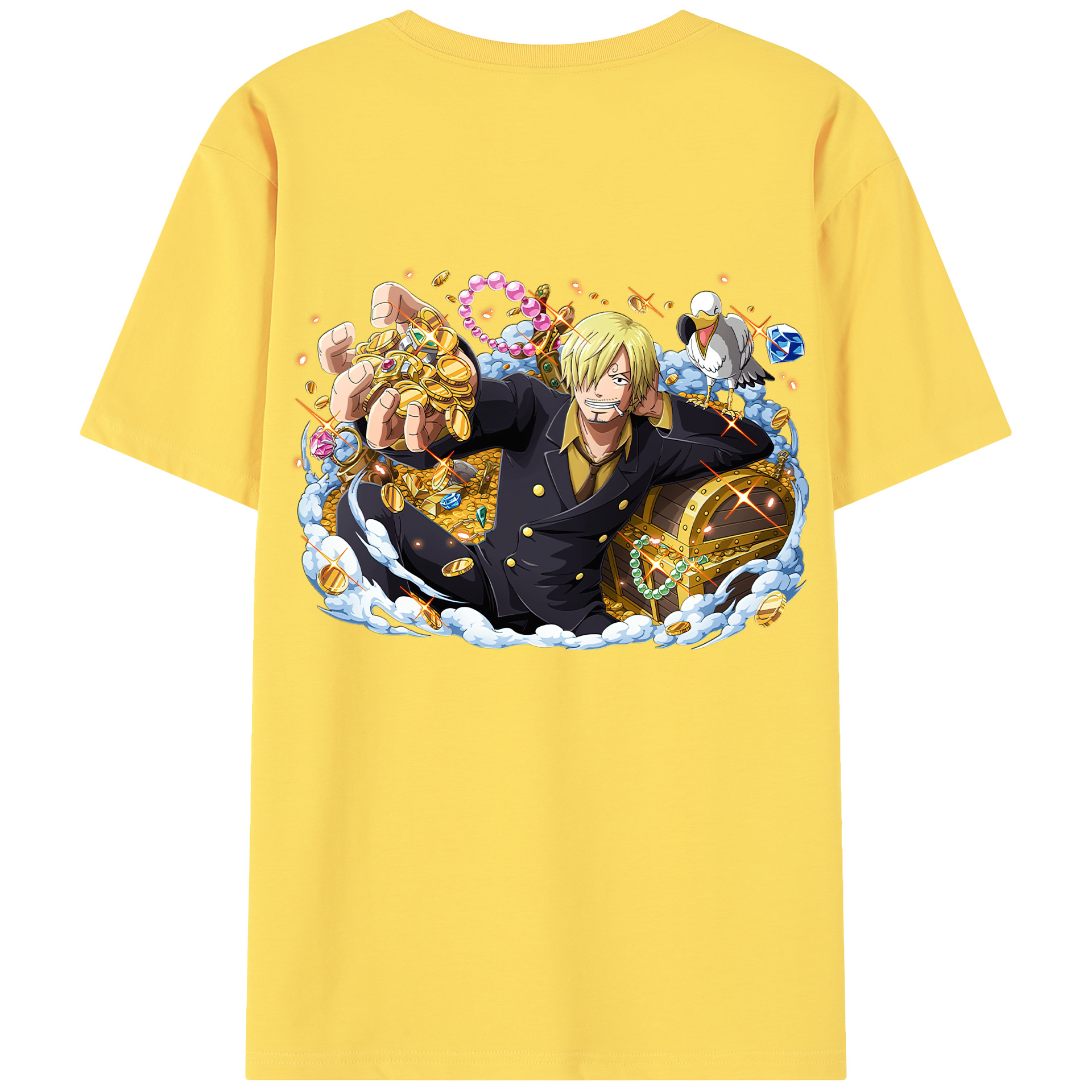 ワンピース サンジ ONE PIECE Sanji 綿100％半袖Tシャツ（背面プリント）
