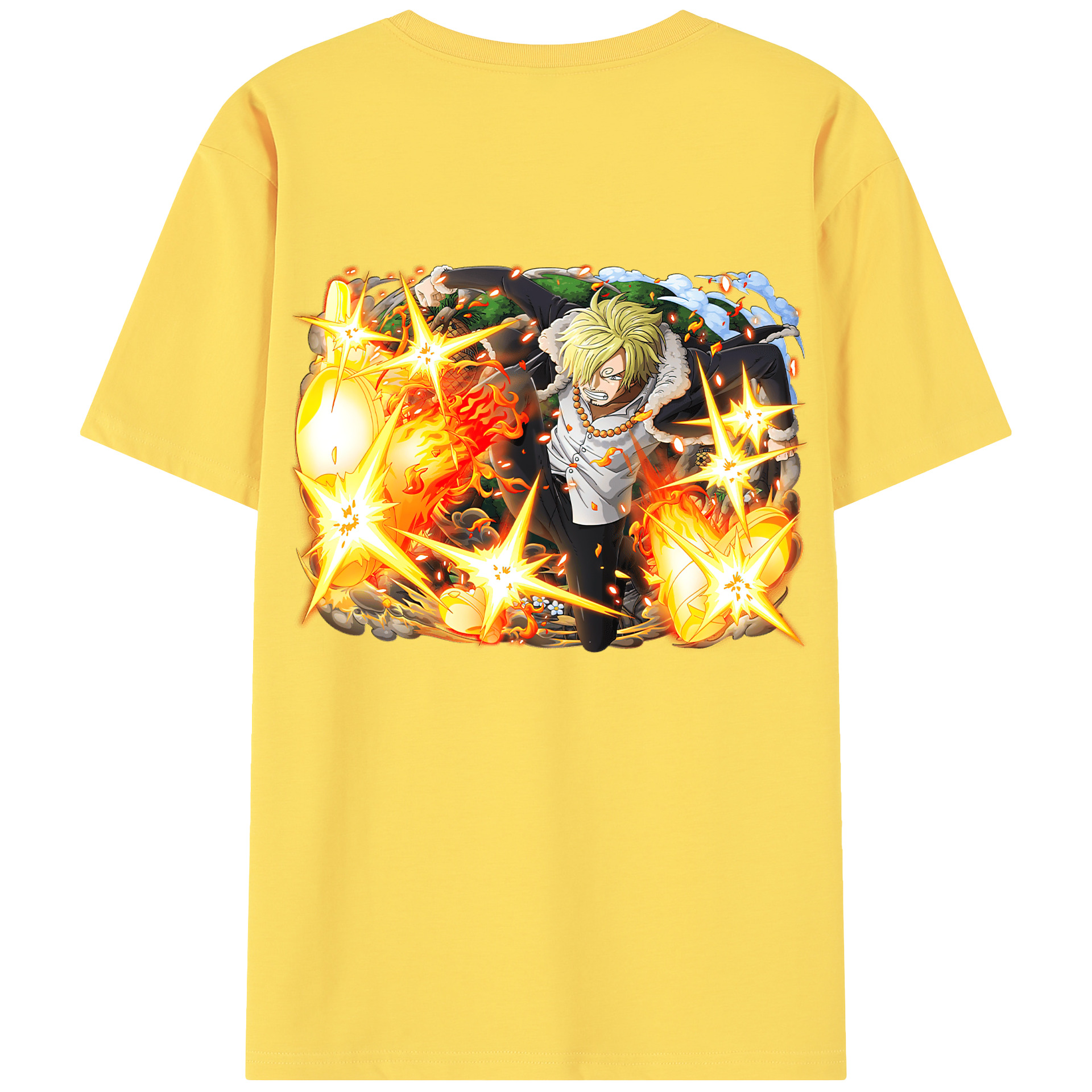 ワンピース サンジ ONE PIECE Sanji 綿100％半袖Tシャツ（背面プリント）