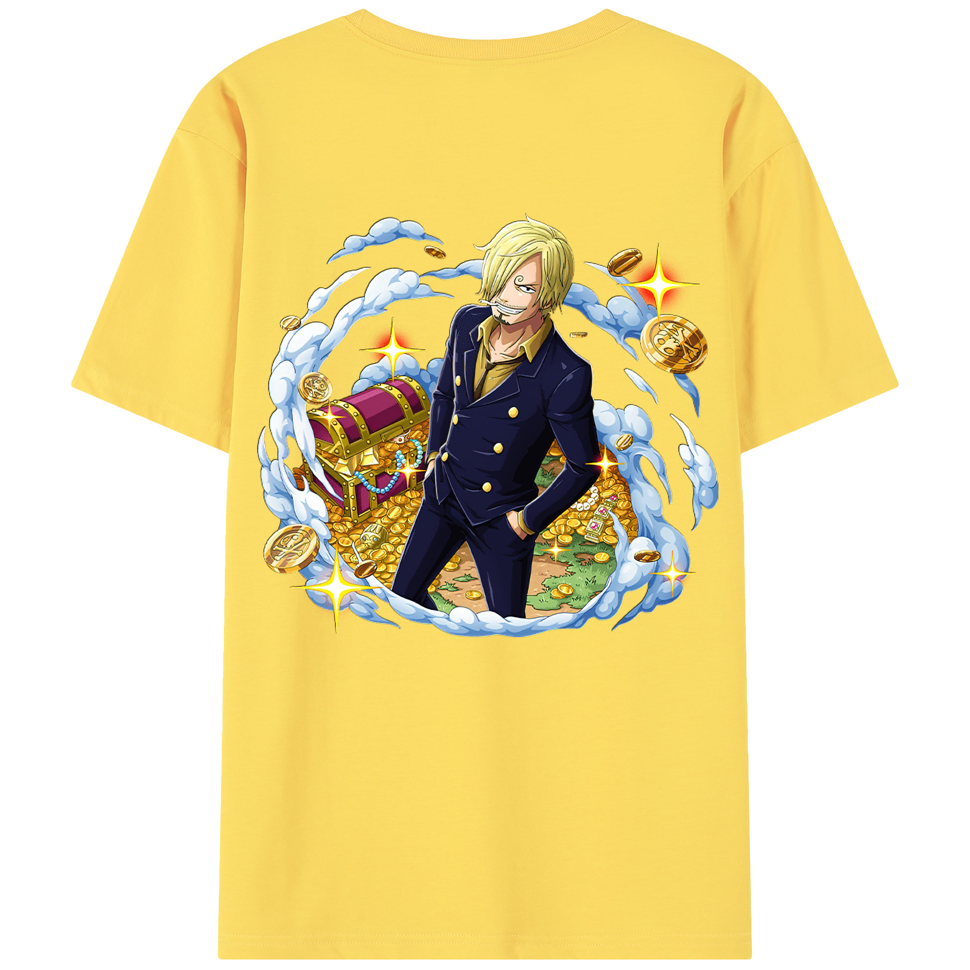 ワンピース サンジ ONE PIECE Sanji 綿100％半袖Tシャツ（背面プリント）