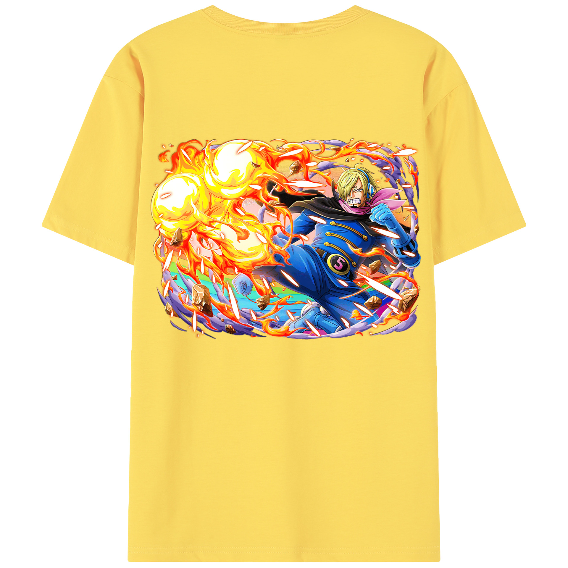 ワンピース サンジ ONE PIECE Sanji 綿100％半袖Tシャツ（背面プリント）