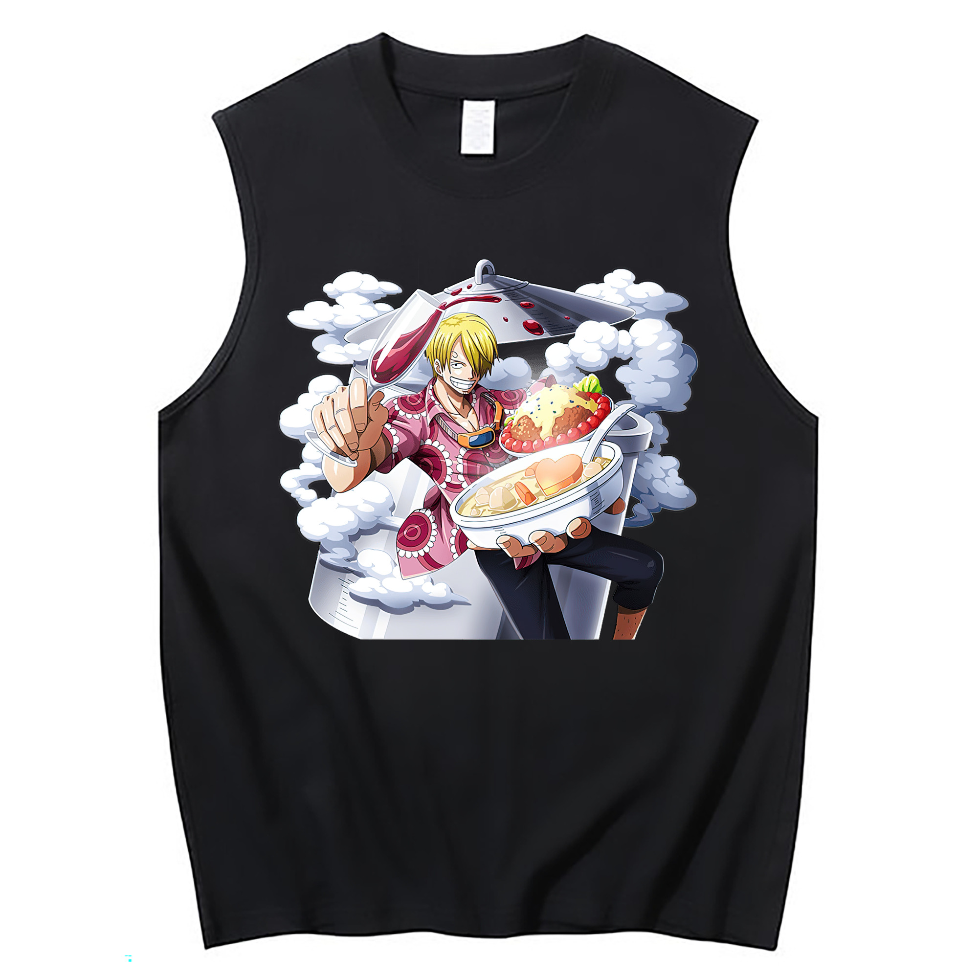 （画像用） ワンピース サンジ ONE PIECE Sanji コットン100％タンクトップ（フロントプリント）