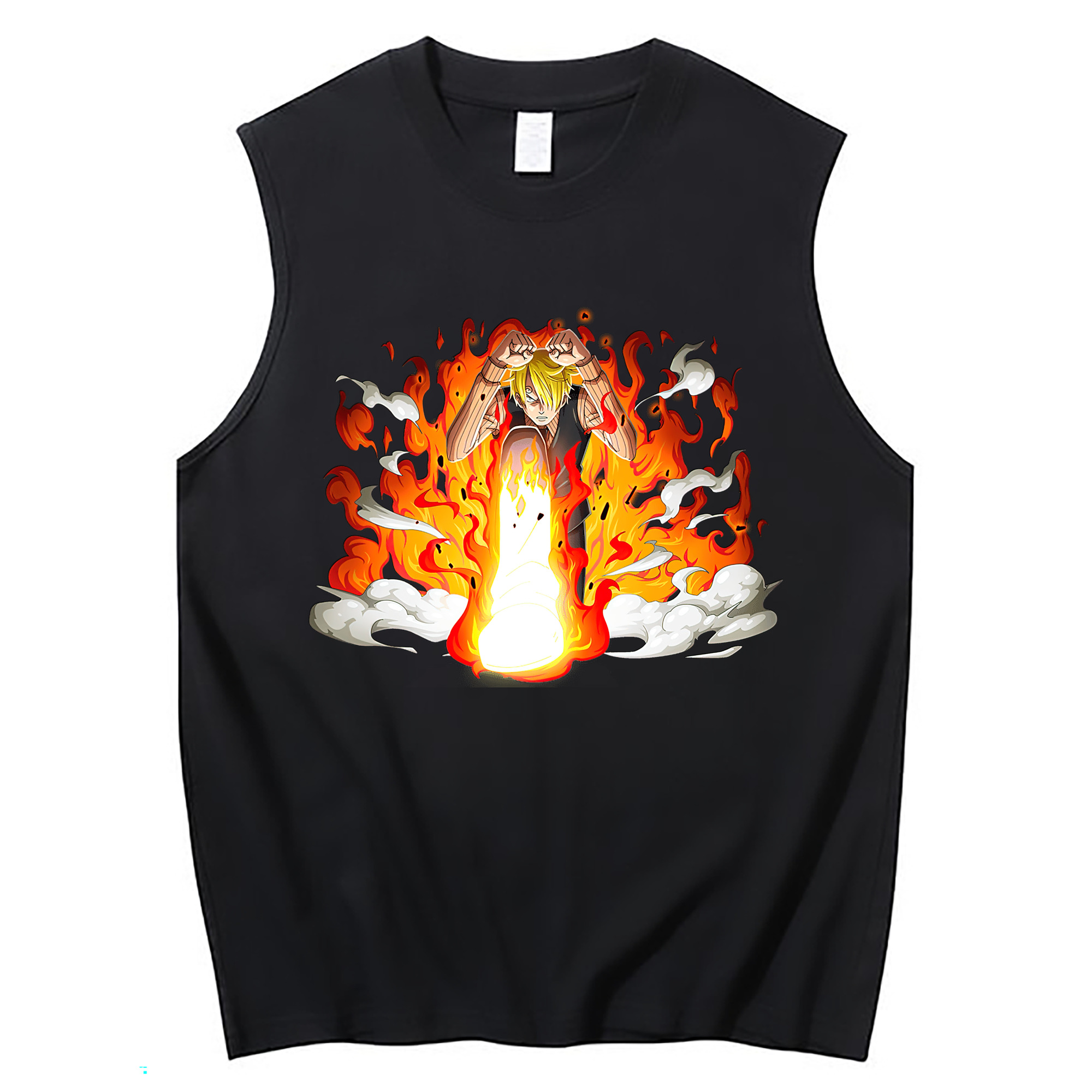 （画像用） ワンピース サンジ ONE PIECE Sanji コットン100％タンクトップ（フロントプリント）