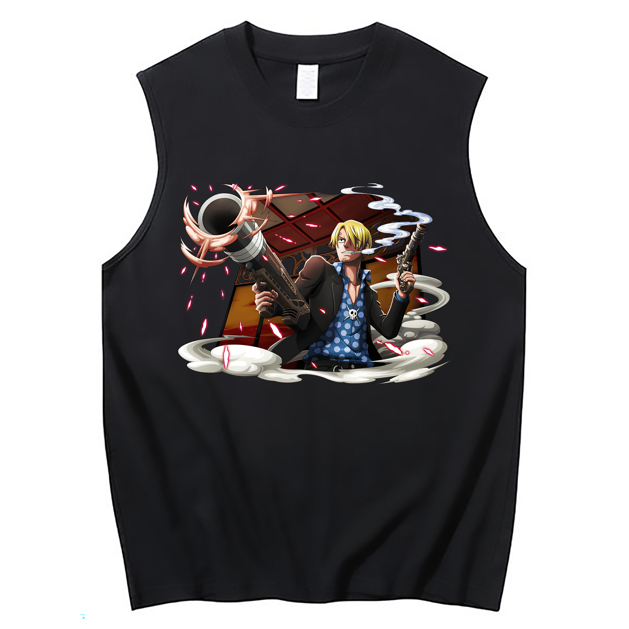 （画像用） ワンピース サンジ ONE PIECE Sanji コットン100％タンクトップ（フロントプリント）