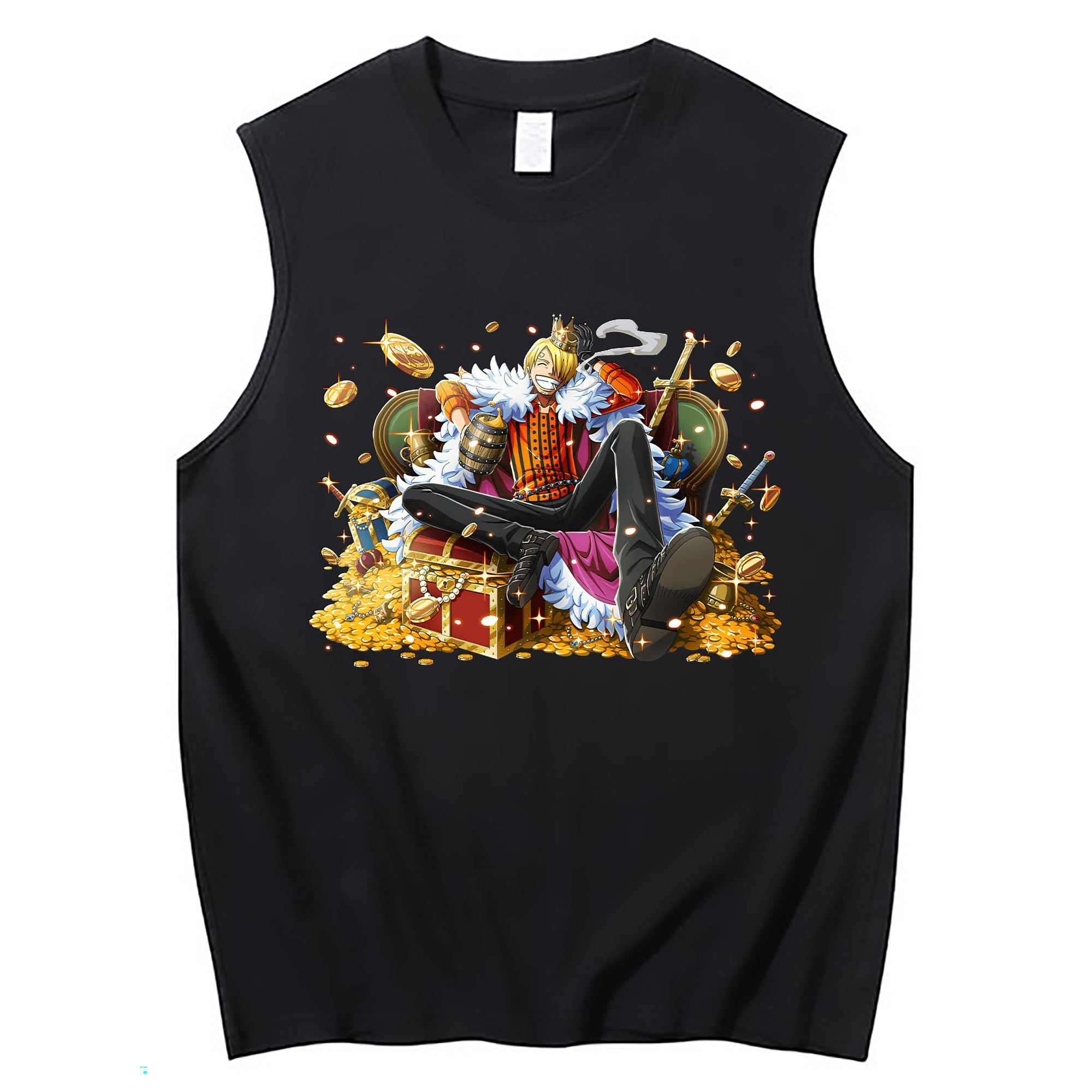 （画像用） ワンピース サンジ ONE PIECE Sanji コットン100％タンクトップ（フロントプリント）