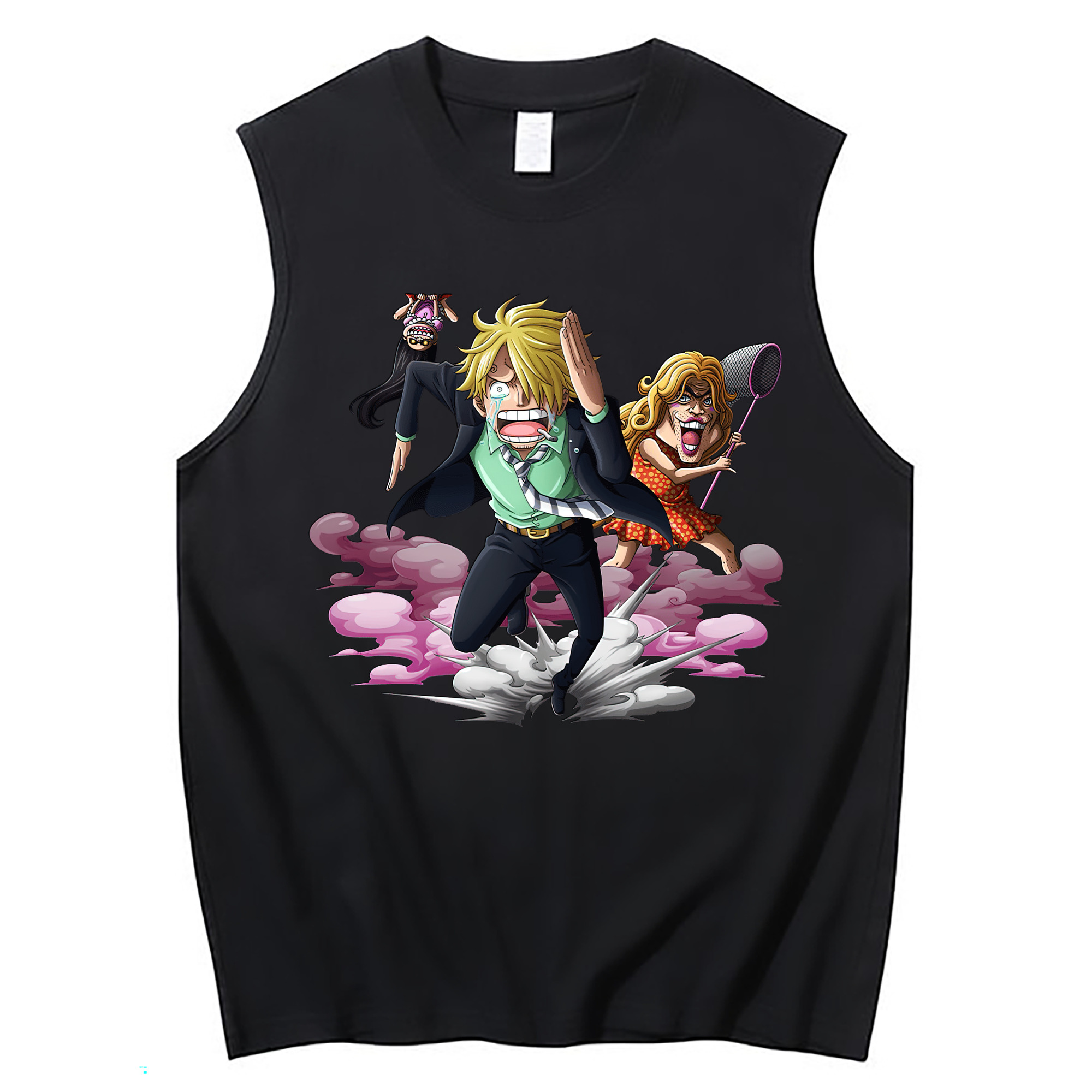 （画像用） ワンピース サンジ ONE PIECE Sanji コットン100％タンクトップ（フロントプリント）