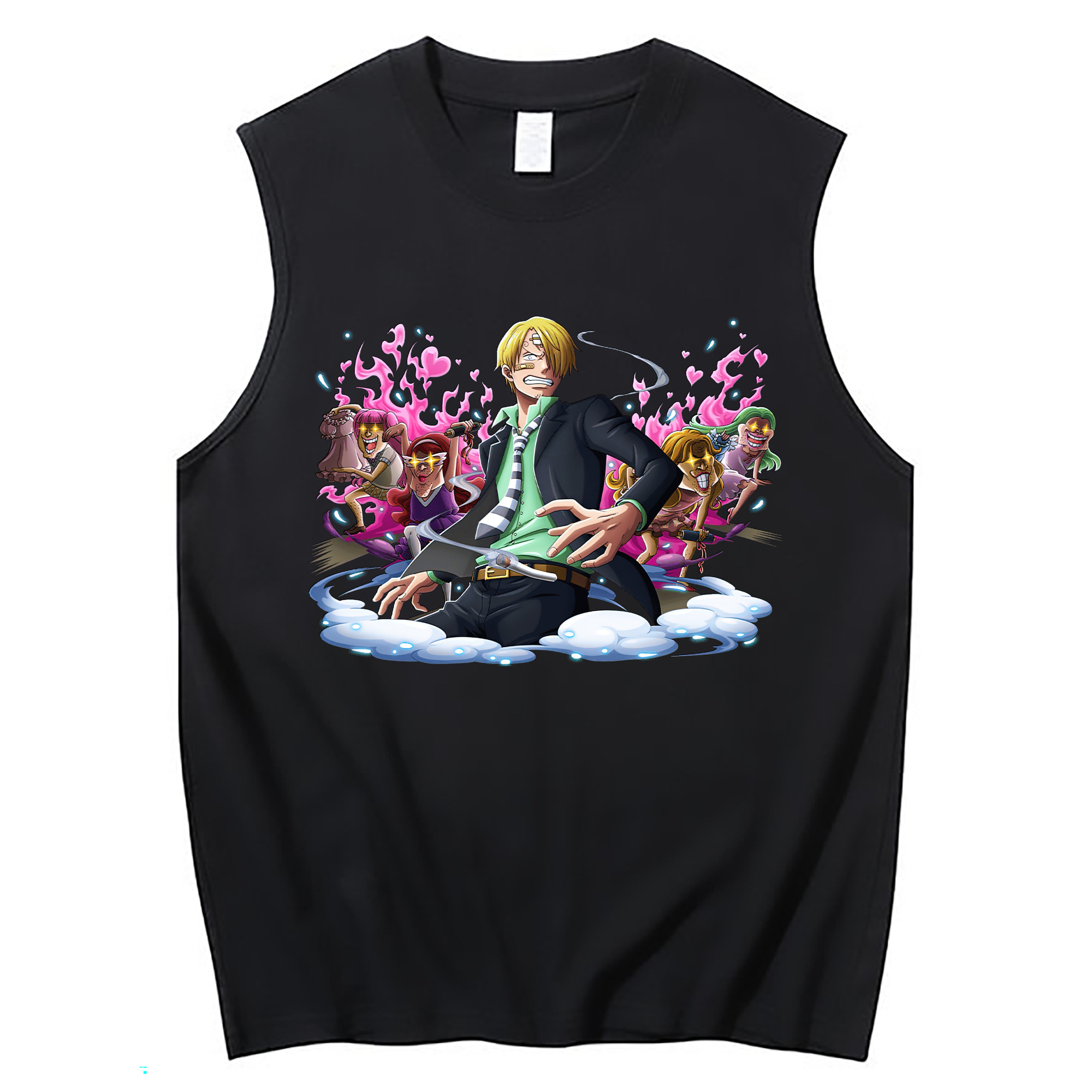 （画像用） ワンピース サンジ ONE PIECE Sanji コットン100％タンクトップ（フロントプリント）