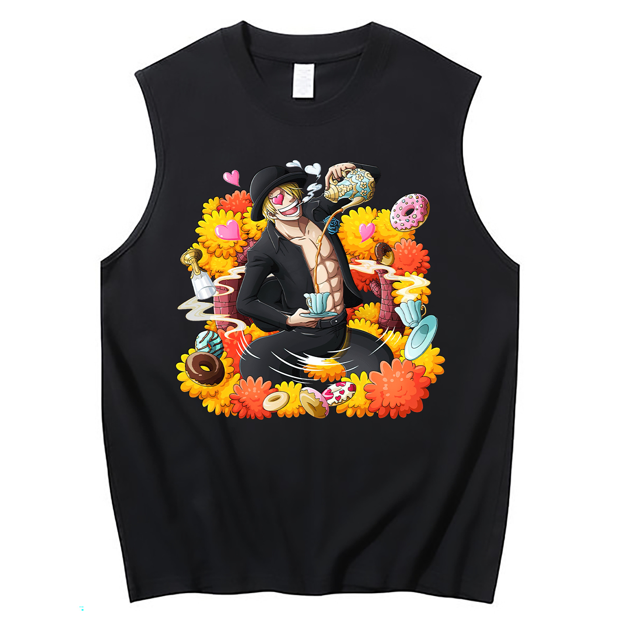 （画像用） ワンピース サンジ ONE PIECE Sanji コットン100％タンクトップ（フロントプリント）