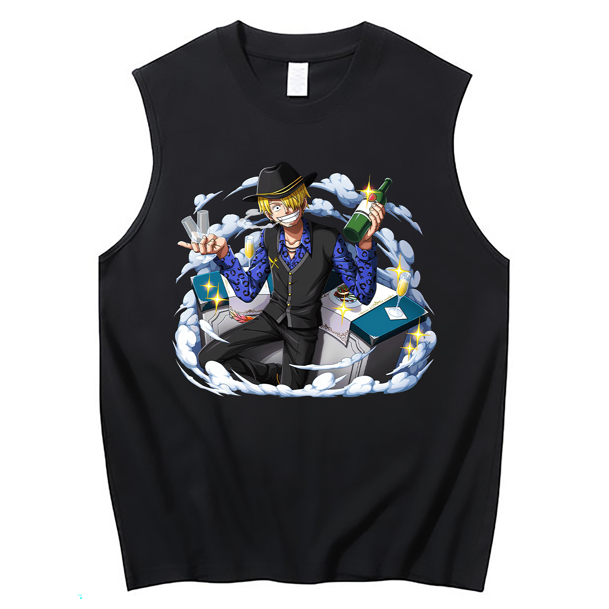 （画像用） ワンピース サンジ ONE PIECE Sanji コットン100％タンクトップ（フロントプリント）