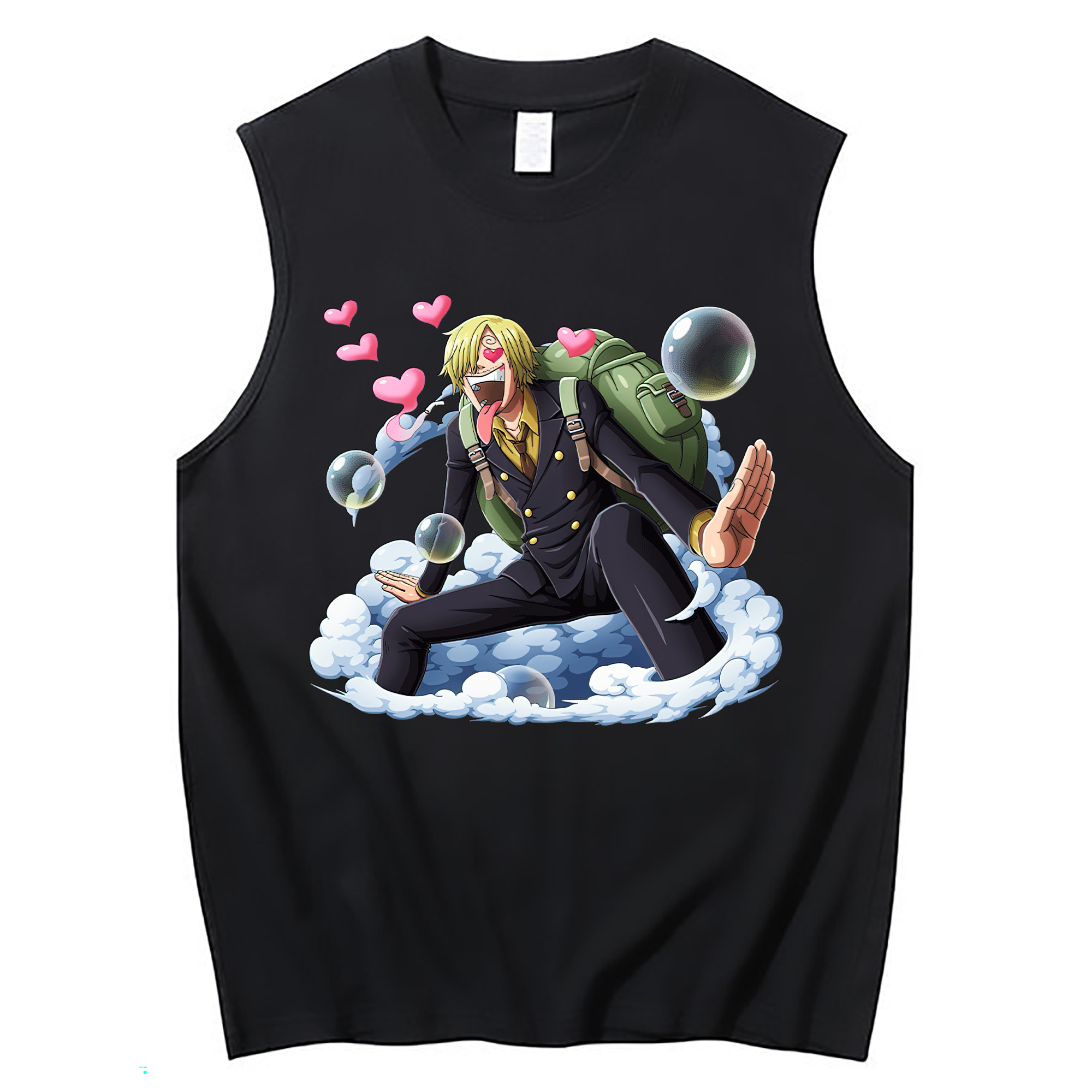 （画像用） ワンピース サンジ ONE PIECE Sanji コットン100％タンクトップ（フロントプリント）