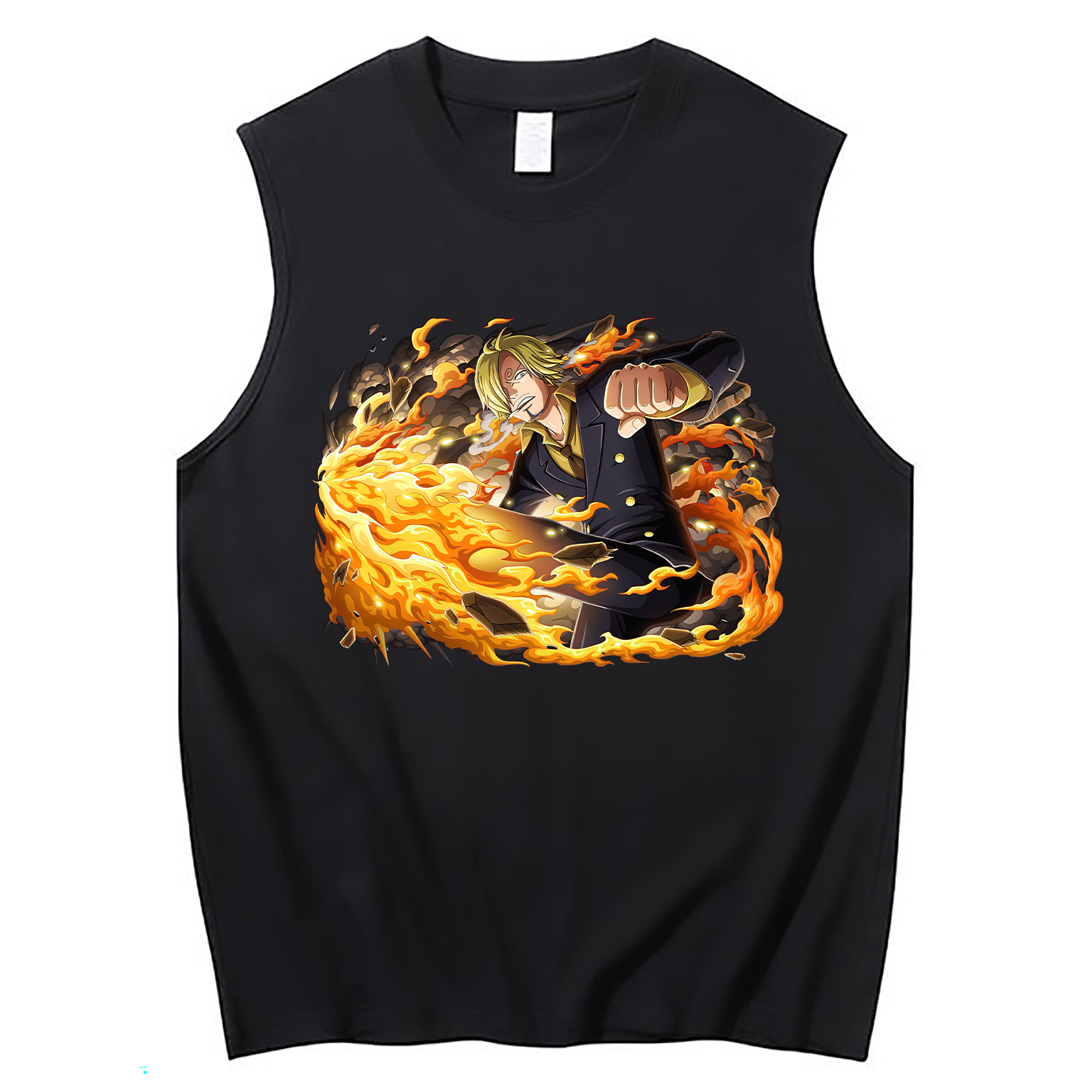 （画像用） ワンピース サンジ ONE PIECE Sanji コットン100％タンクトップ（フロントプリント）