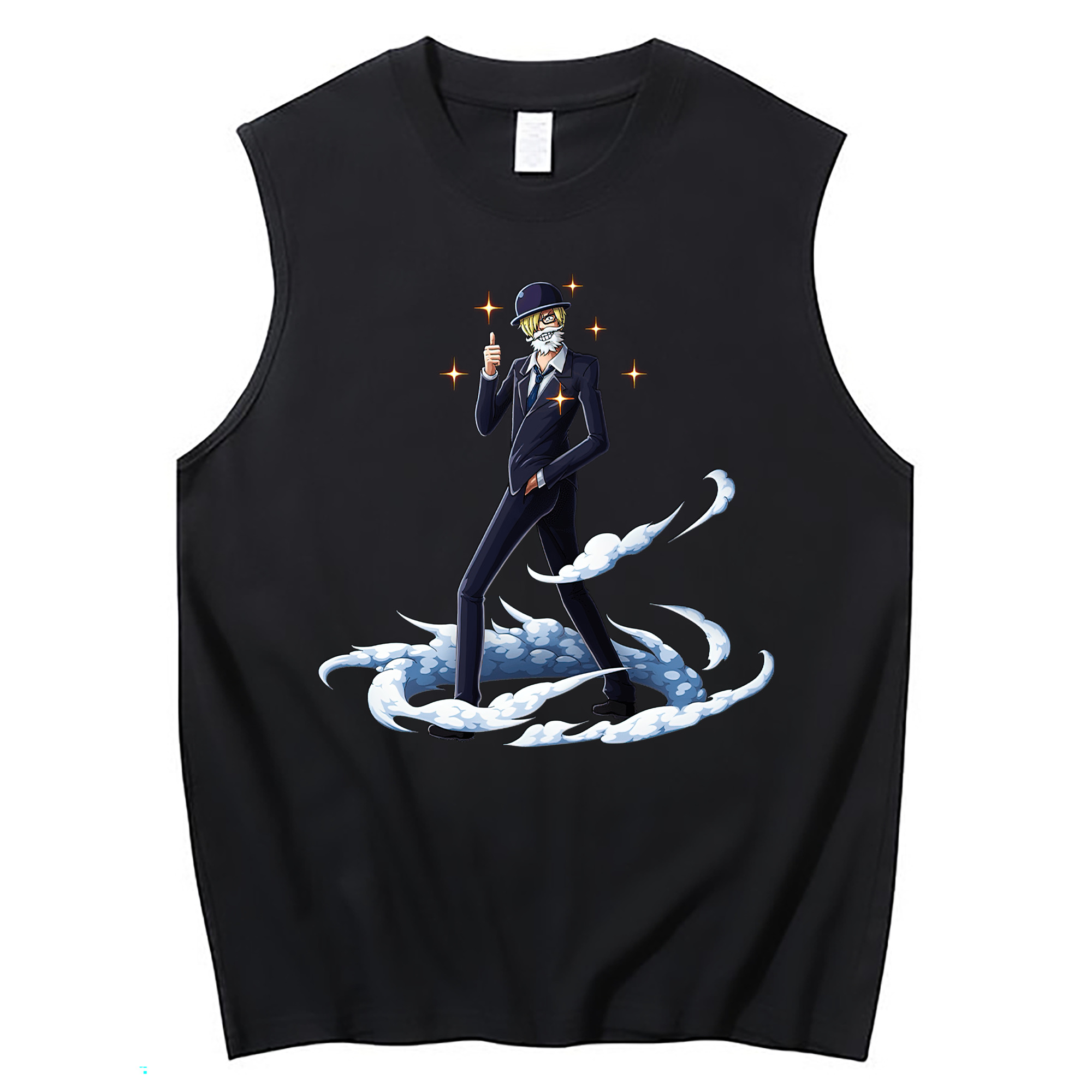 （画像用） ワンピース サンジ ONE PIECE Sanji コットン100％タンクトップ（フロントプリント）
