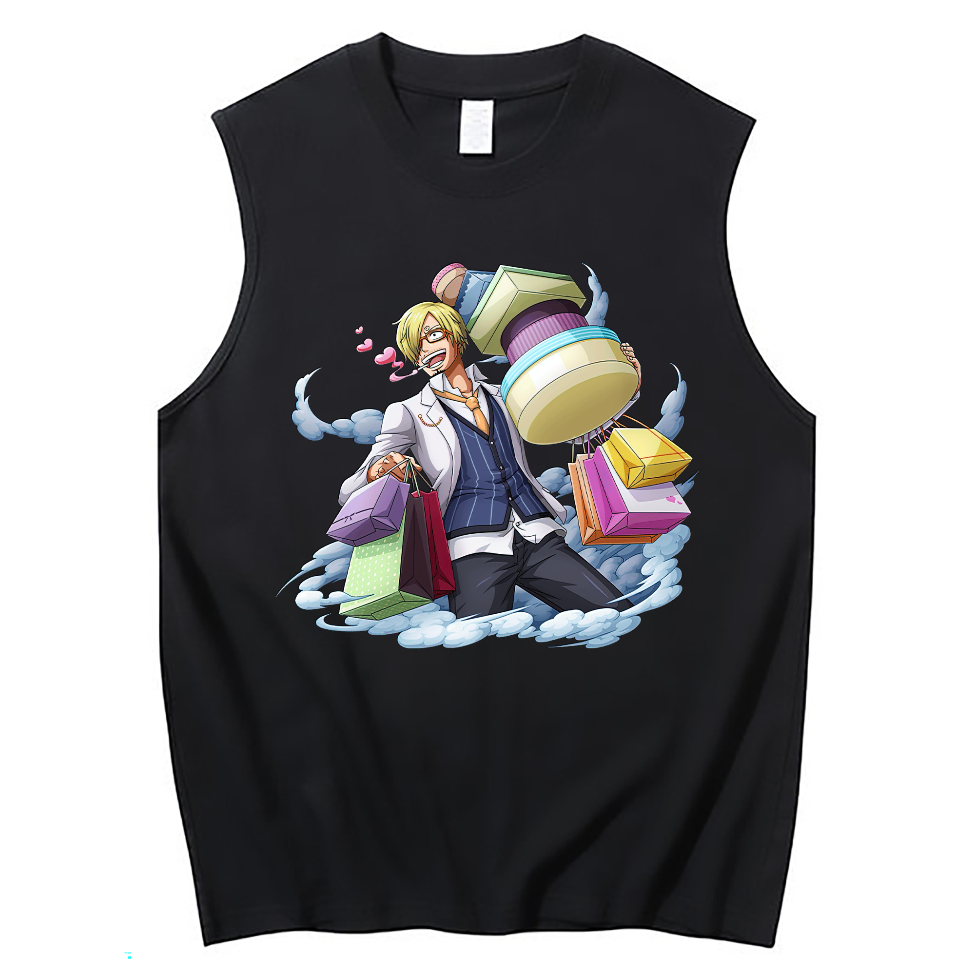 （画像用） ワンピース サンジ ONE PIECE Sanji コットン100％タンクトップ（フロントプリント）