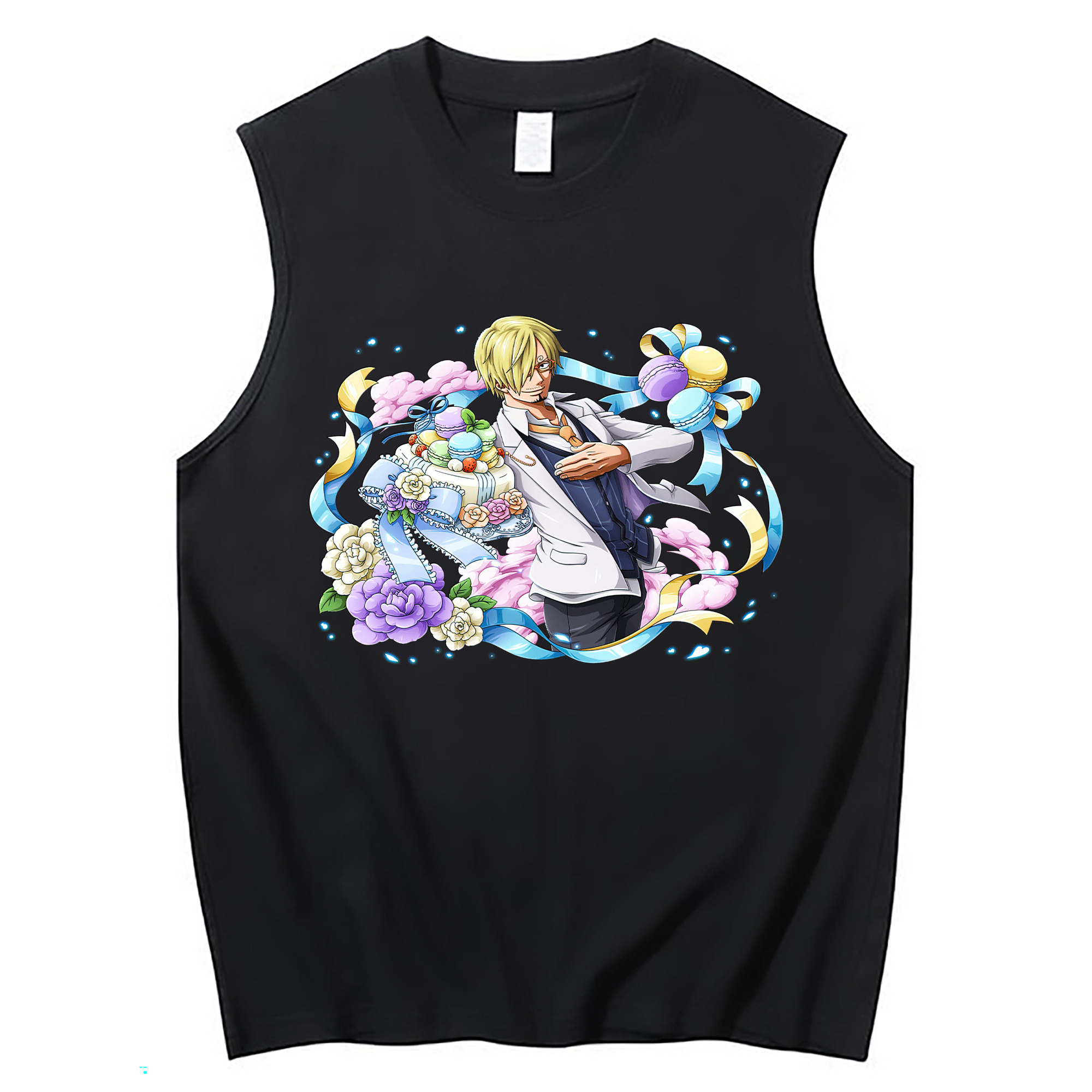 （画像用） ワンピース サンジ ONE PIECE Sanji コットン100％タンクトップ（フロントプリント）