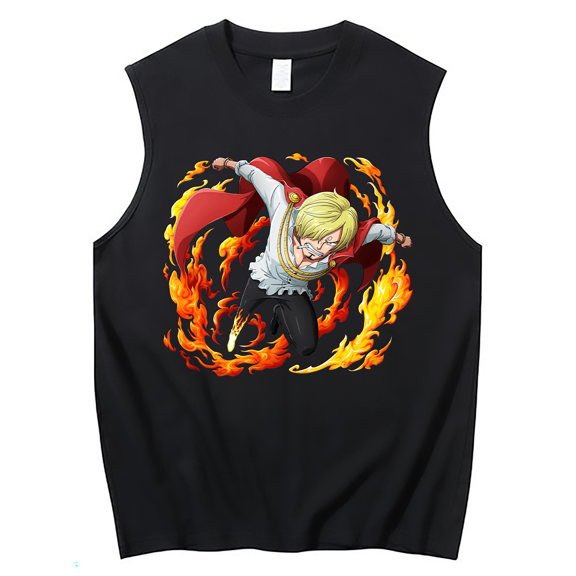 （画像用） ワンピース サンジ ONE PIECE Sanji コットン100％タンクトップ（フロントプリント）