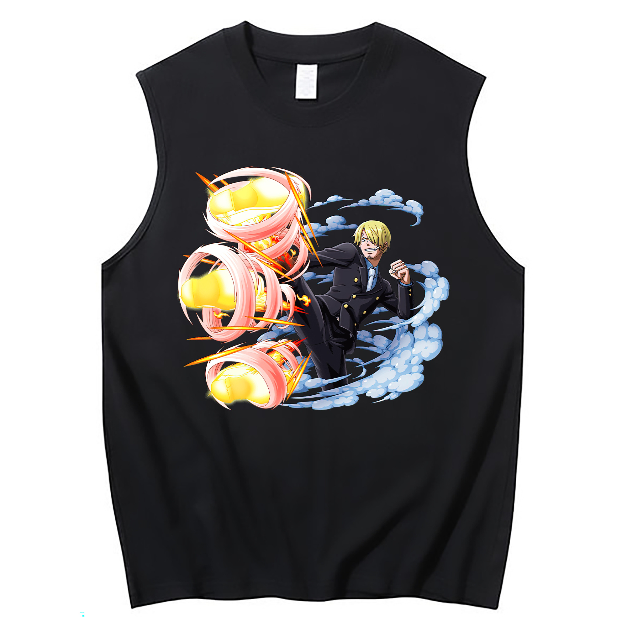 （画像用） ワンピース サンジ ONE PIECE Sanji コットン100％タンクトップ（フロントプリント）