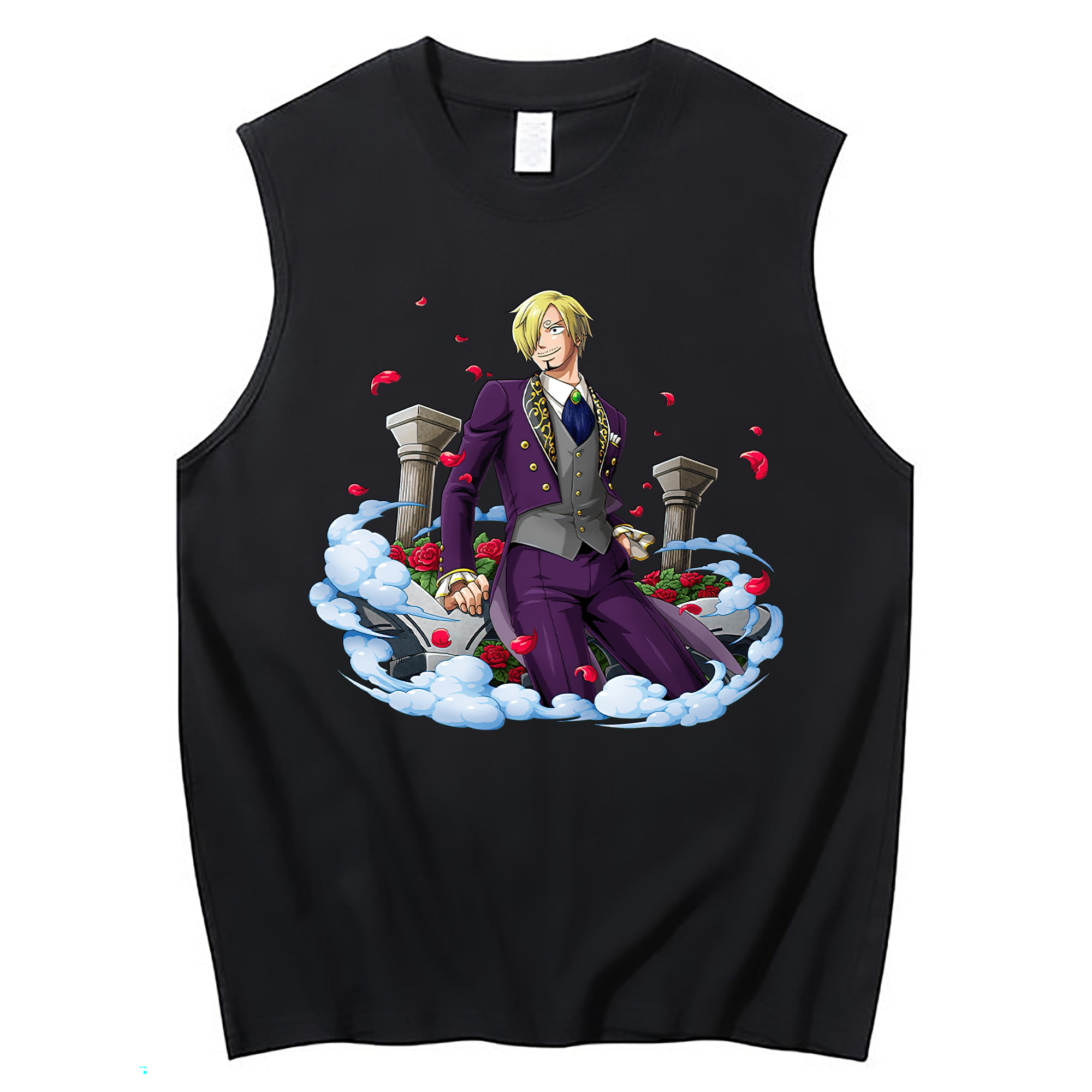 （画像用） ワンピース サンジ ONE PIECE Sanji コットン100％タンクトップ（フロントプリント）