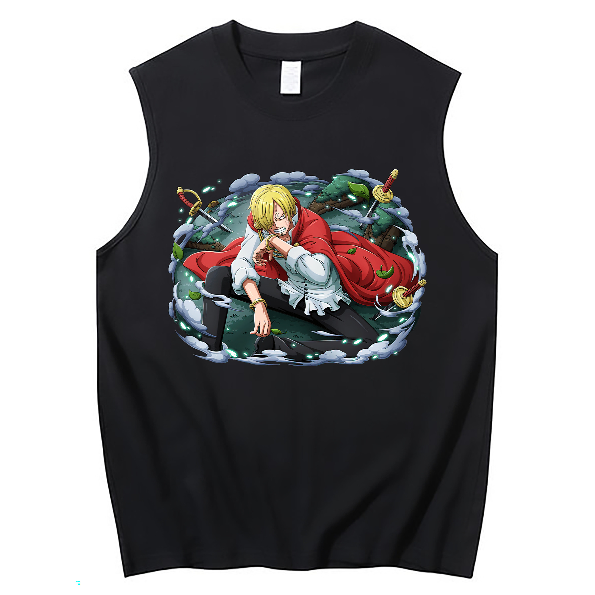 （画像用） ワンピース サンジ ONE PIECE Sanji コットン100％タンクトップ（フロントプリント）