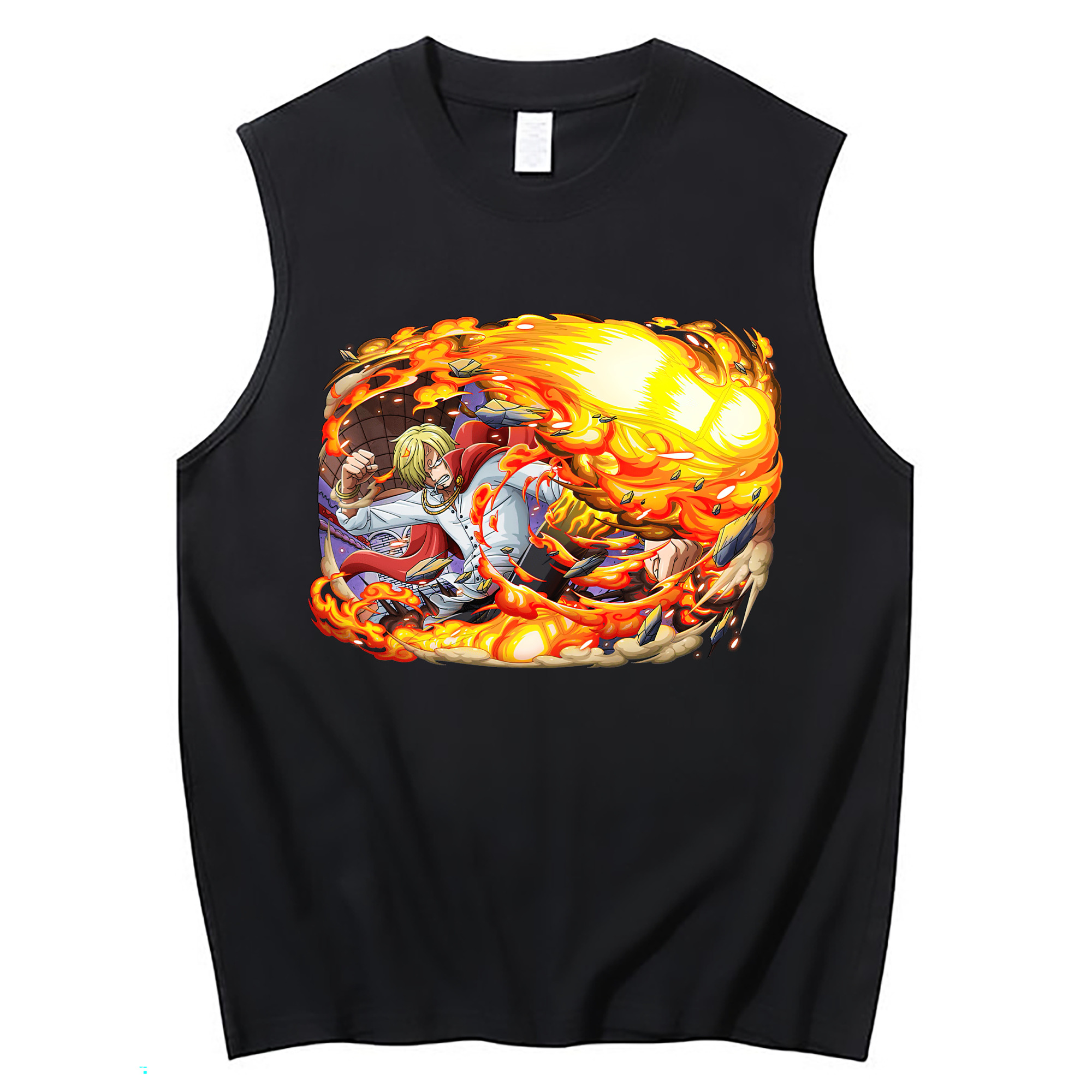 （画像用） ワンピース サンジ ONE PIECE Sanji コットン100％タンクトップ（フロントプリント）