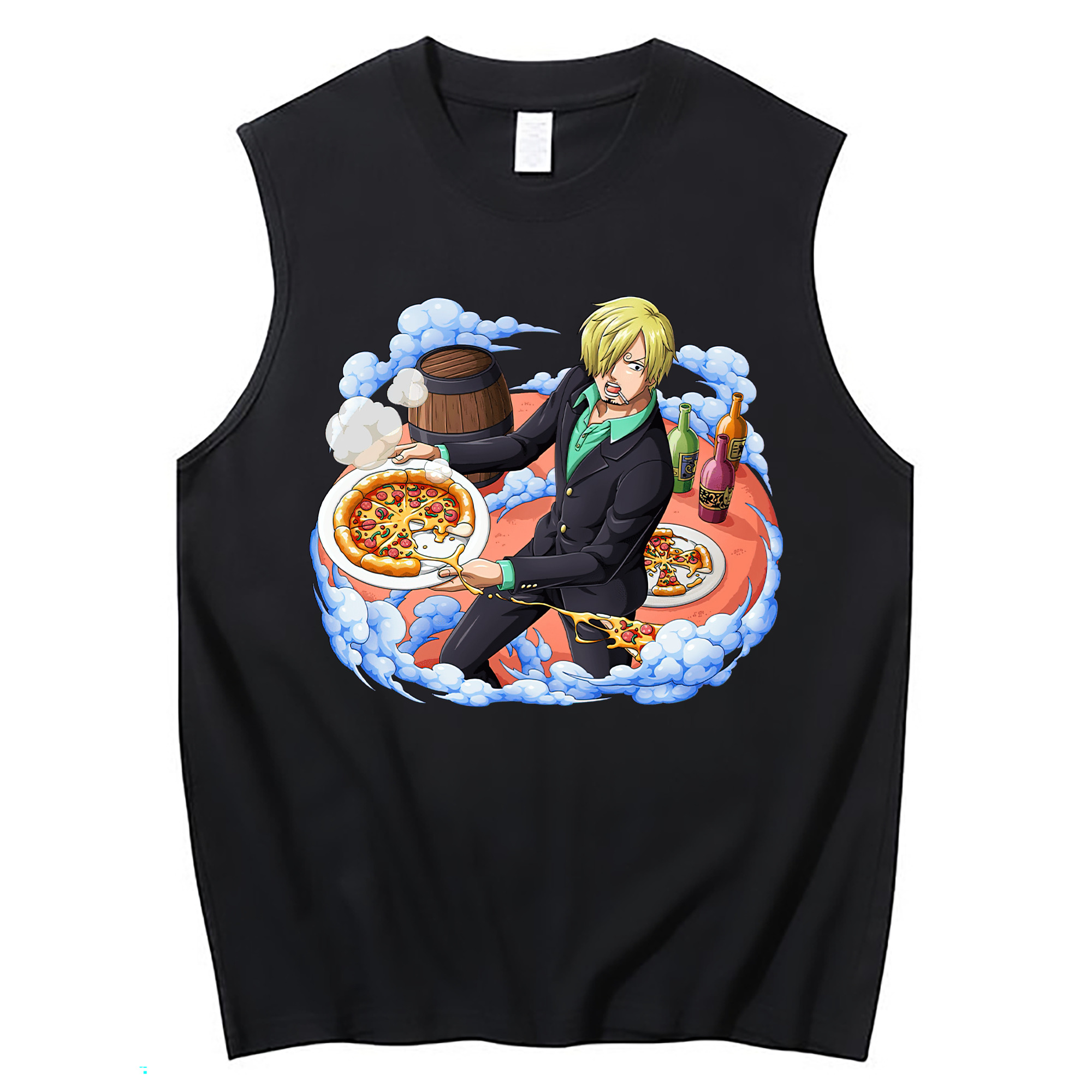 （画像用） ワンピース サンジ ONE PIECE Sanji コットン100％タンクトップ（フロントプリント）