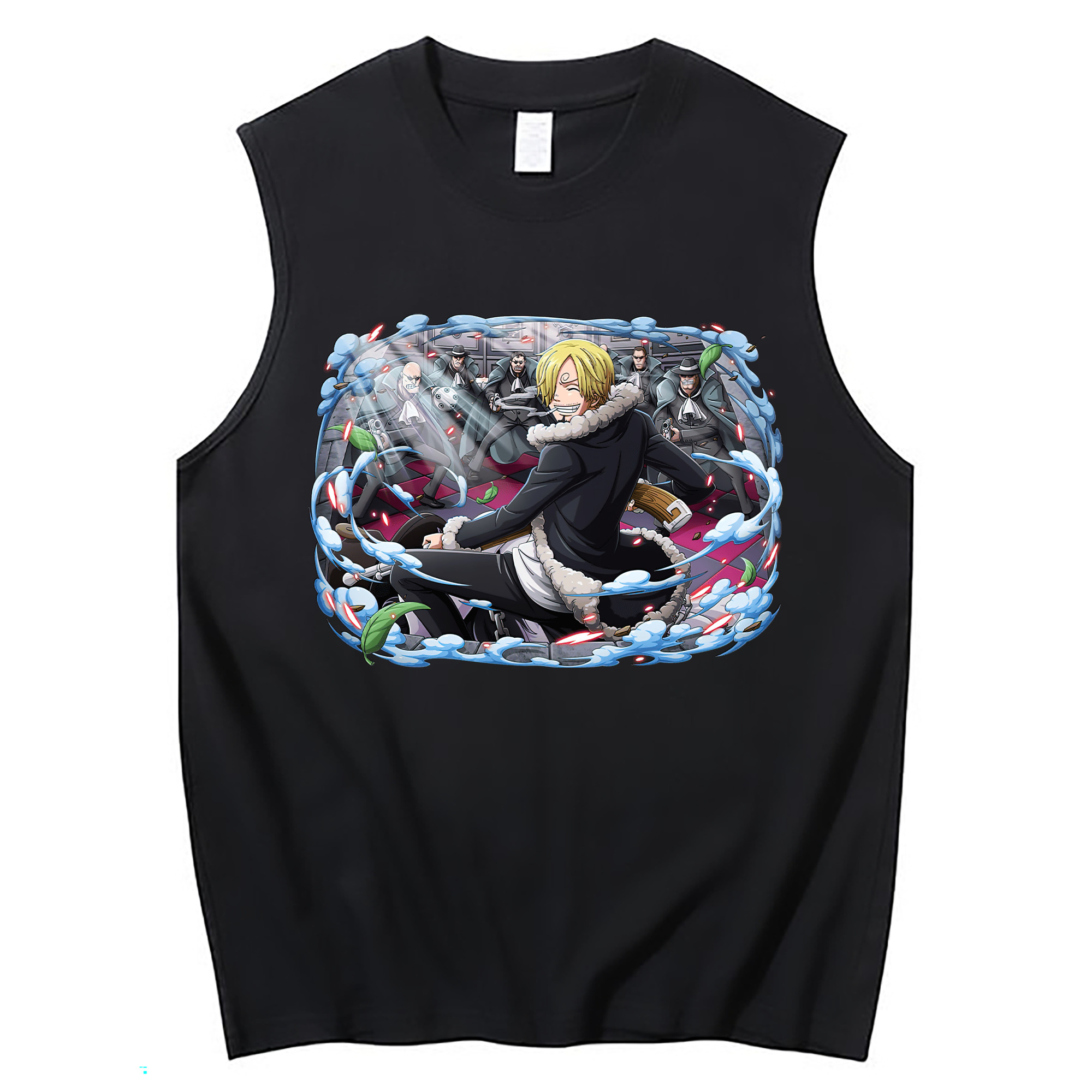 （画像用） ワンピース サンジ ONE PIECE Sanji コットン100％タンクトップ（フロントプリント）