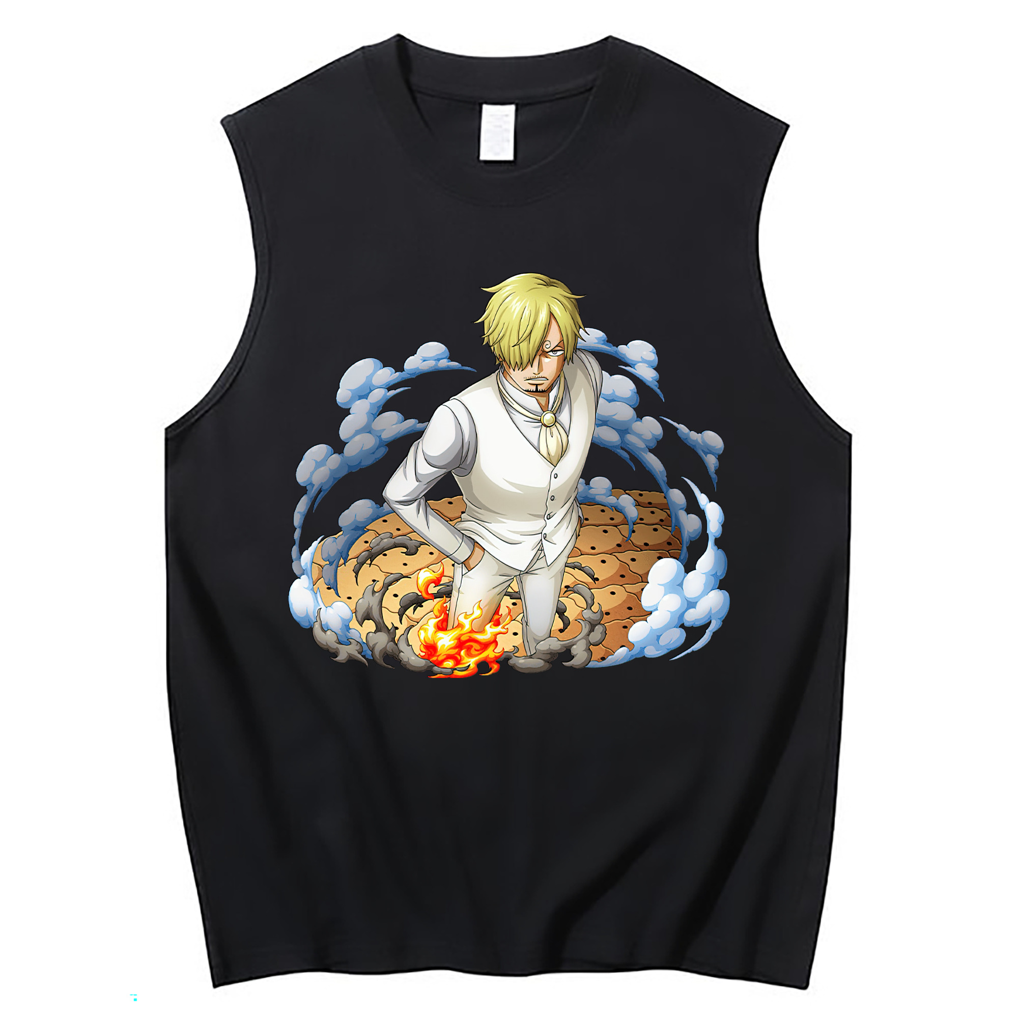 （画像用） ワンピース サンジ ONE PIECE Sanji コットン100％タンクトップ（フロントプリント）