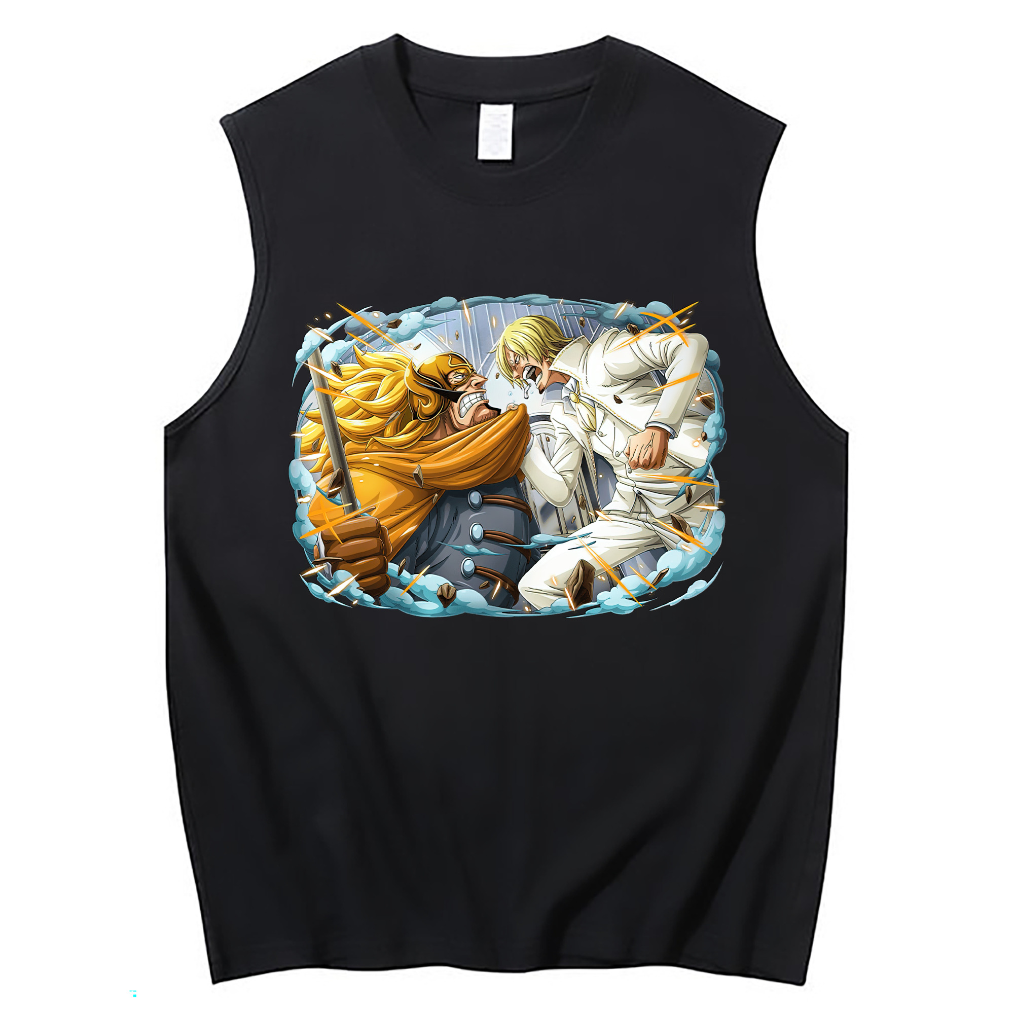 （画像用） ワンピース サンジ ONE PIECE Sanji コットン100％タンクトップ（フロントプリント）