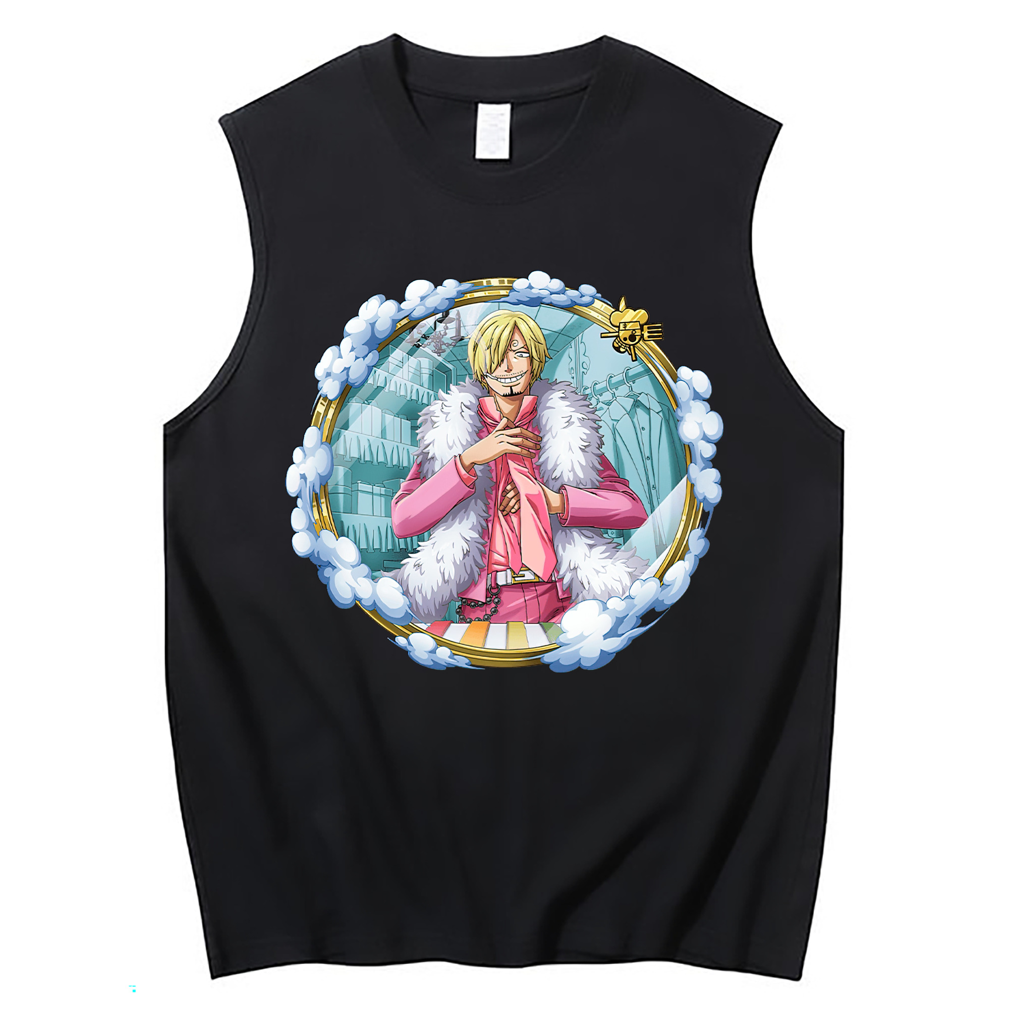 （画像用） ワンピース サンジ ONE PIECE Sanji コットン100％タンクトップ（フロントプリント）