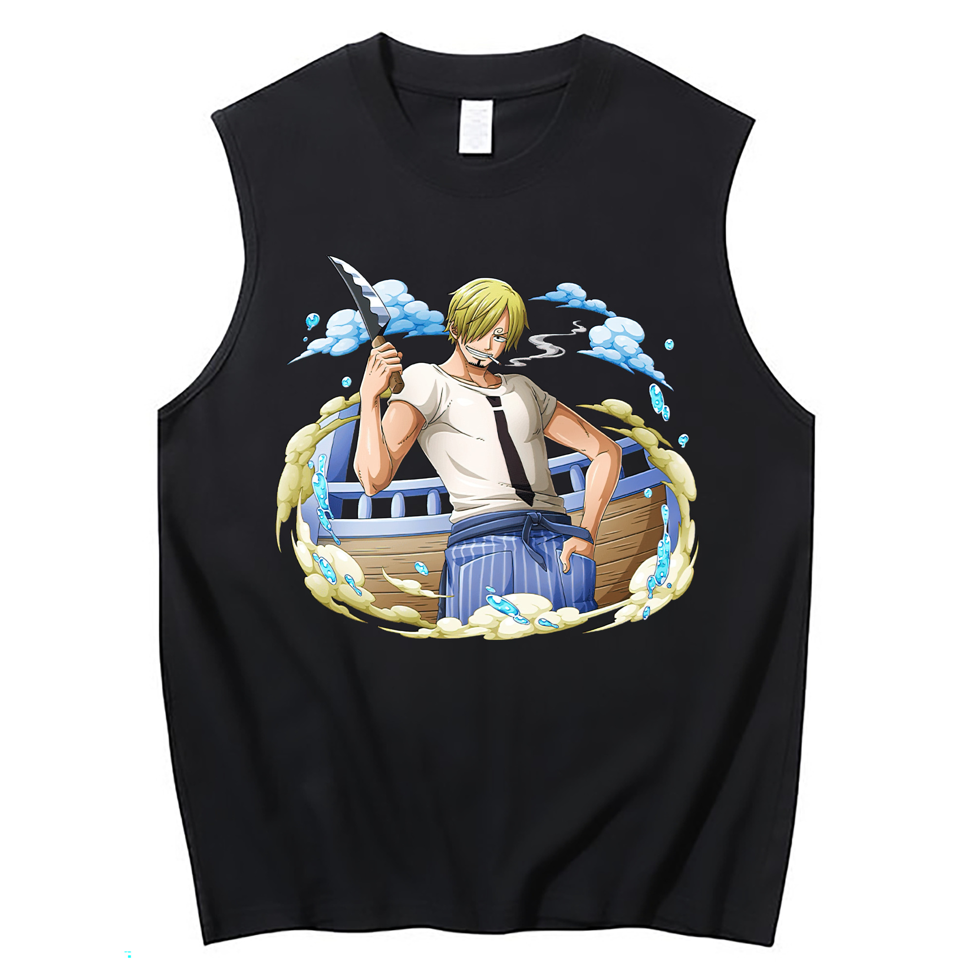 （画像用） ワンピース サンジ ONE PIECE Sanji コットン100％タンクトップ（フロントプリント）