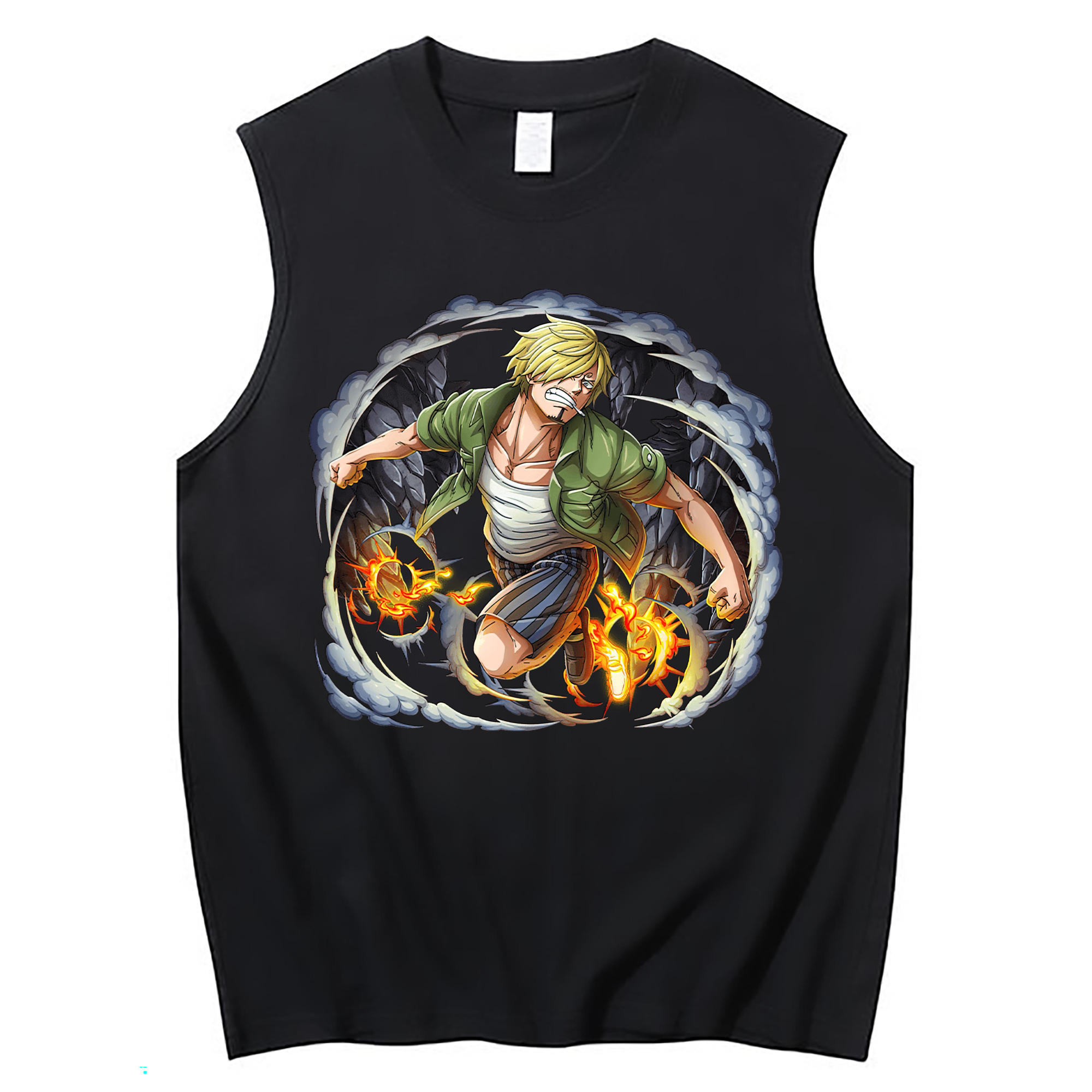 （画像用） ワンピース サンジ ONE PIECE Sanji コットン100％タンクトップ（フロントプリント）