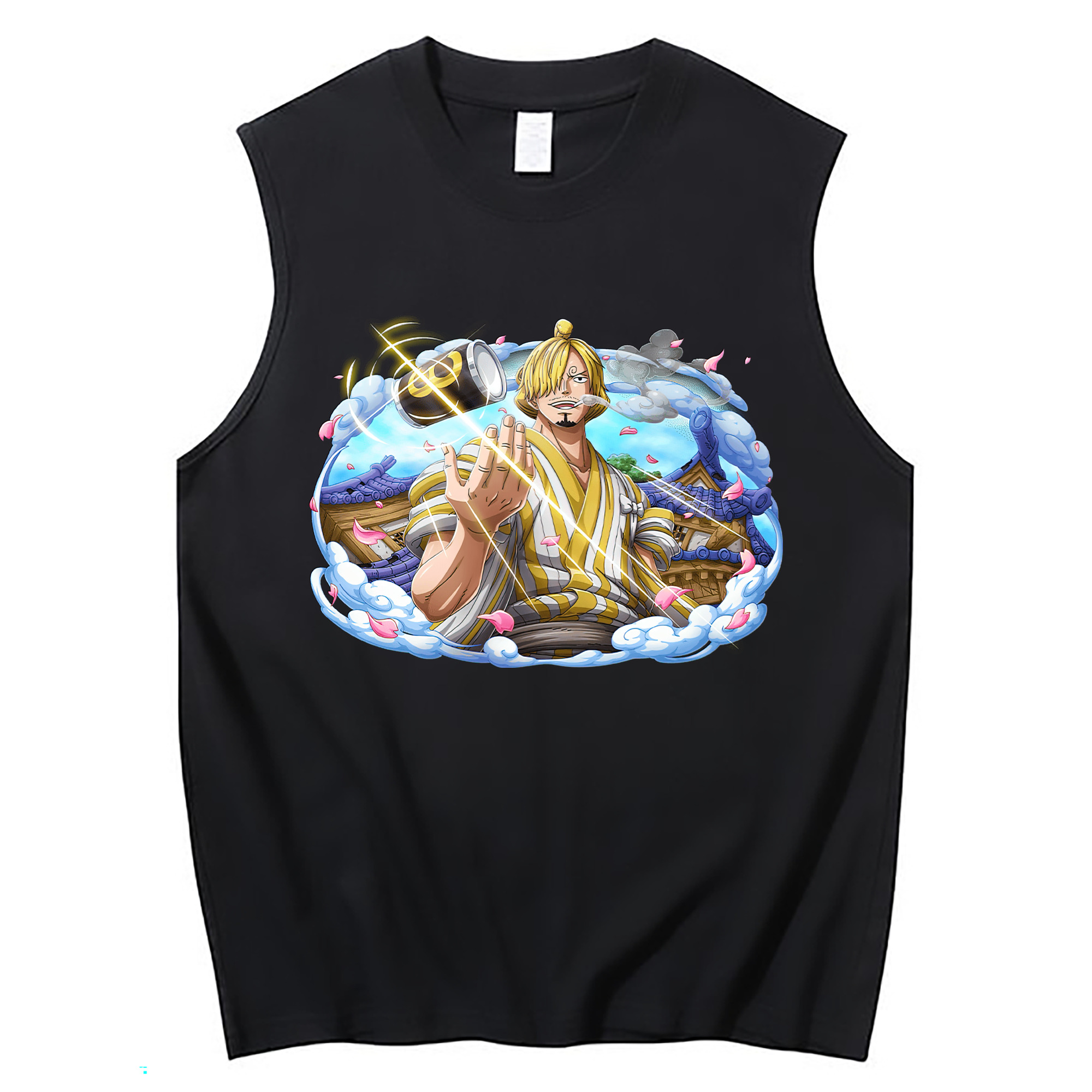（画像用） ワンピース サンジ ONE PIECE Sanji コットン100％タンクトップ（フロントプリント）