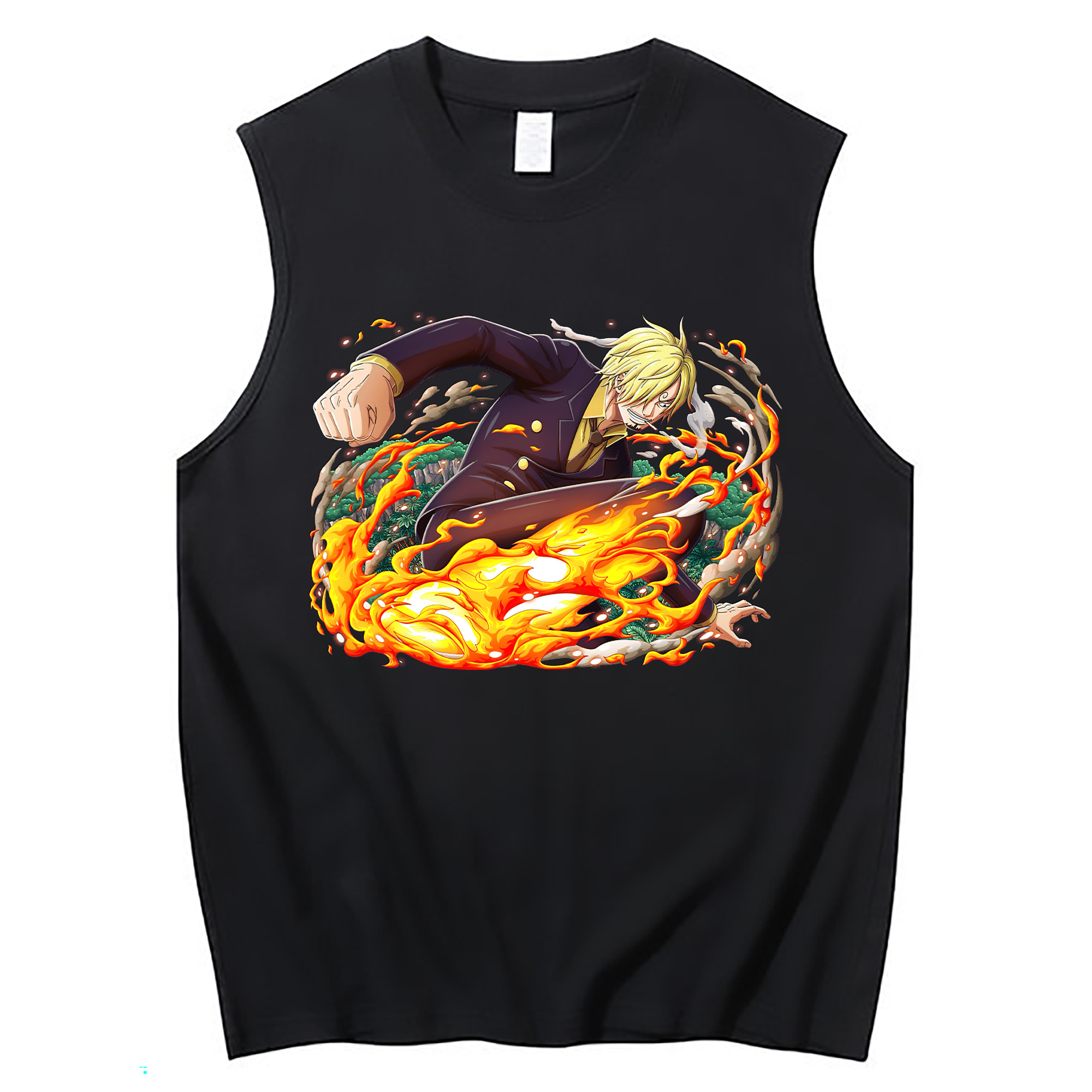 （画像用） ワンピース サンジ ONE PIECE Sanji コットン100％タンクトップ（フロントプリント）