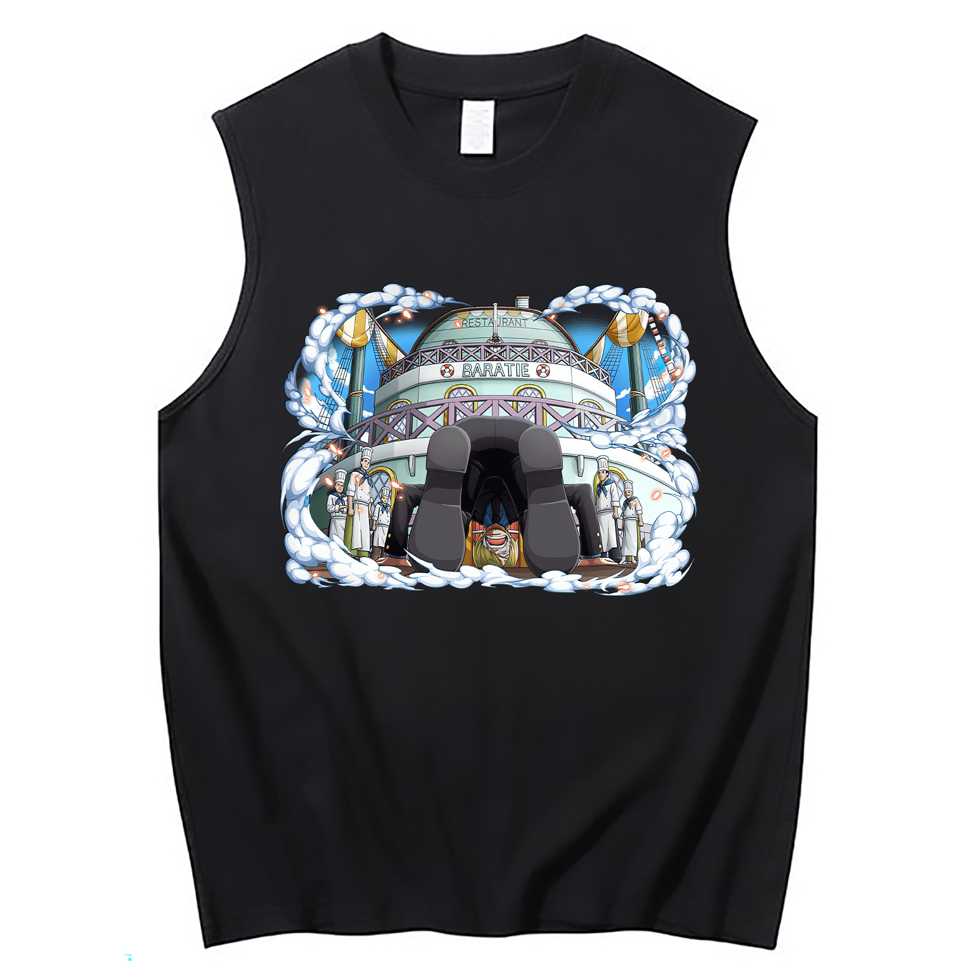 （画像用） ワンピース サンジ ONE PIECE Sanji コットン100％タンクトップ（フロントプリント）