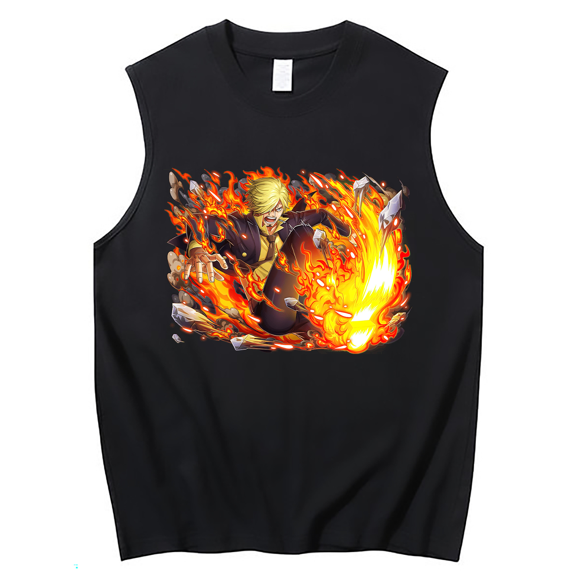 （画像用） ワンピース サンジ ONE PIECE Sanji コットン100％タンクトップ（フロントプリント）