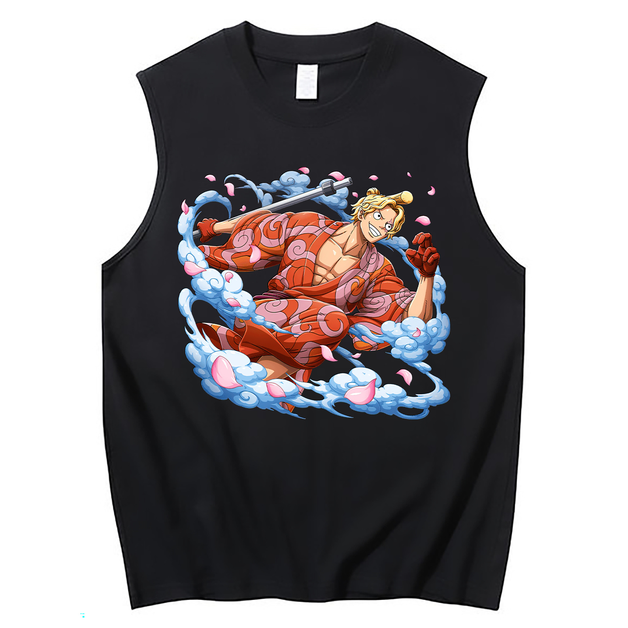 （画像用） ワンピース サンジ ONE PIECE Sanji コットン100％タンクトップ（フロントプリント）