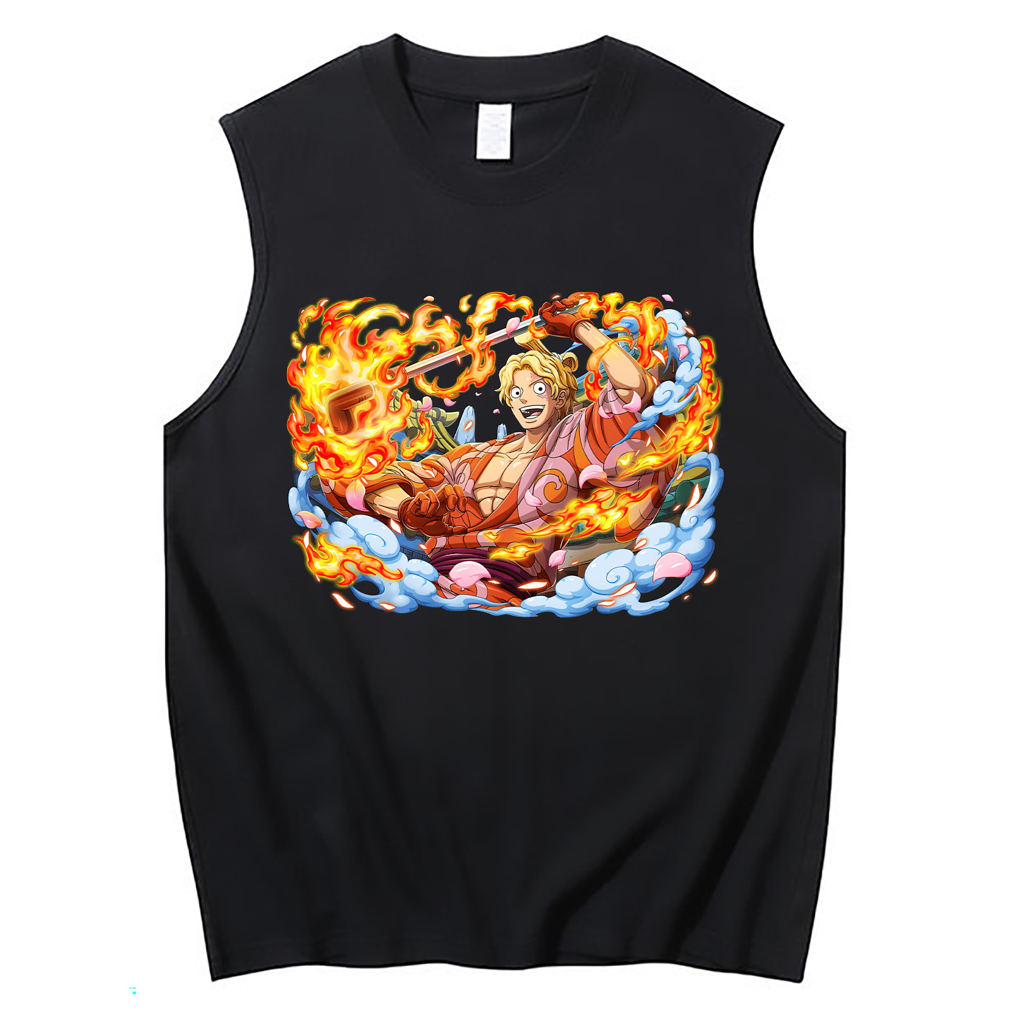 （画像用） ワンピース サンジ ONE PIECE Sanji コットン100％タンクトップ（フロントプリント）