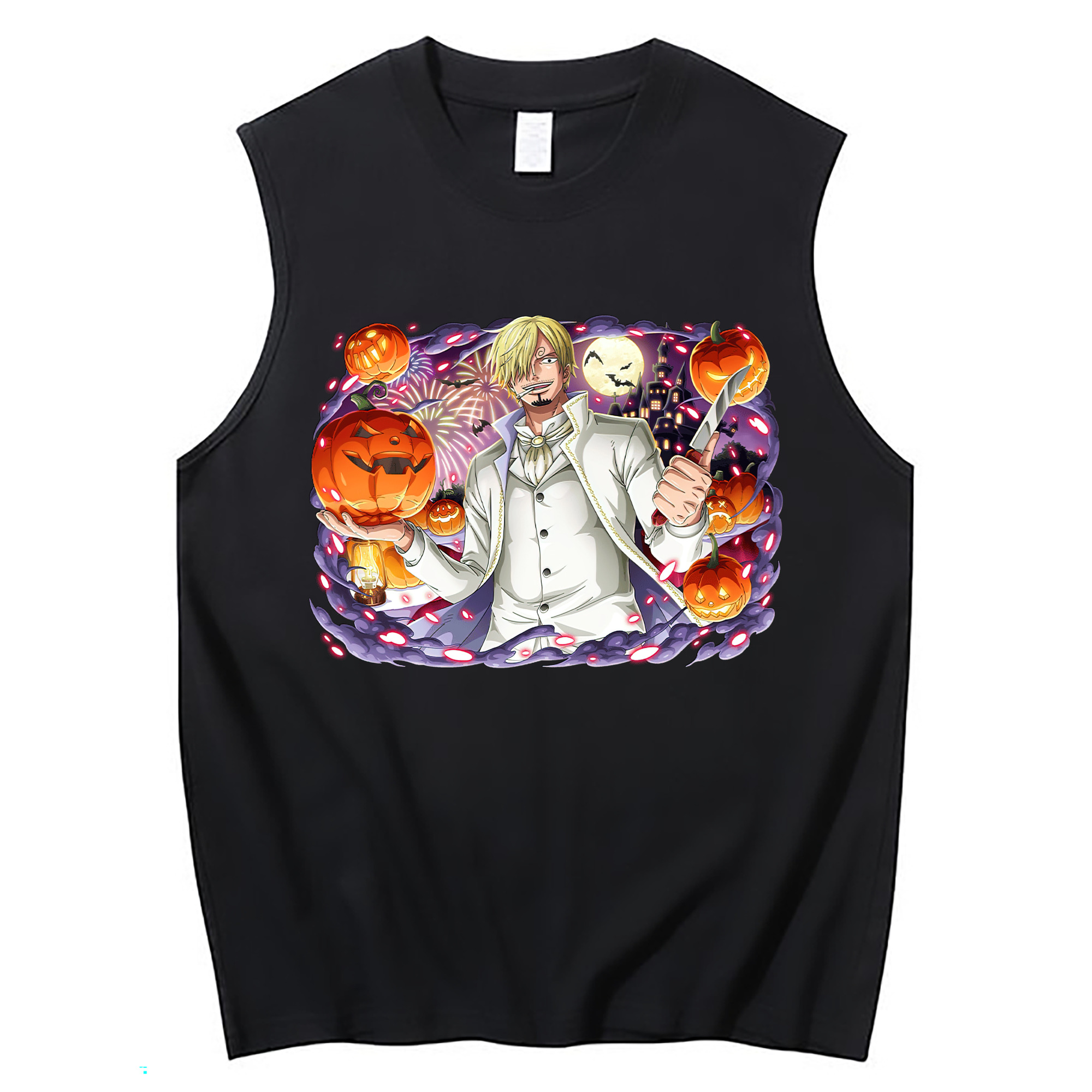 （画像用） ワンピース サンジ ONE PIECE Sanji コットン100％タンクトップ（フロントプリント）