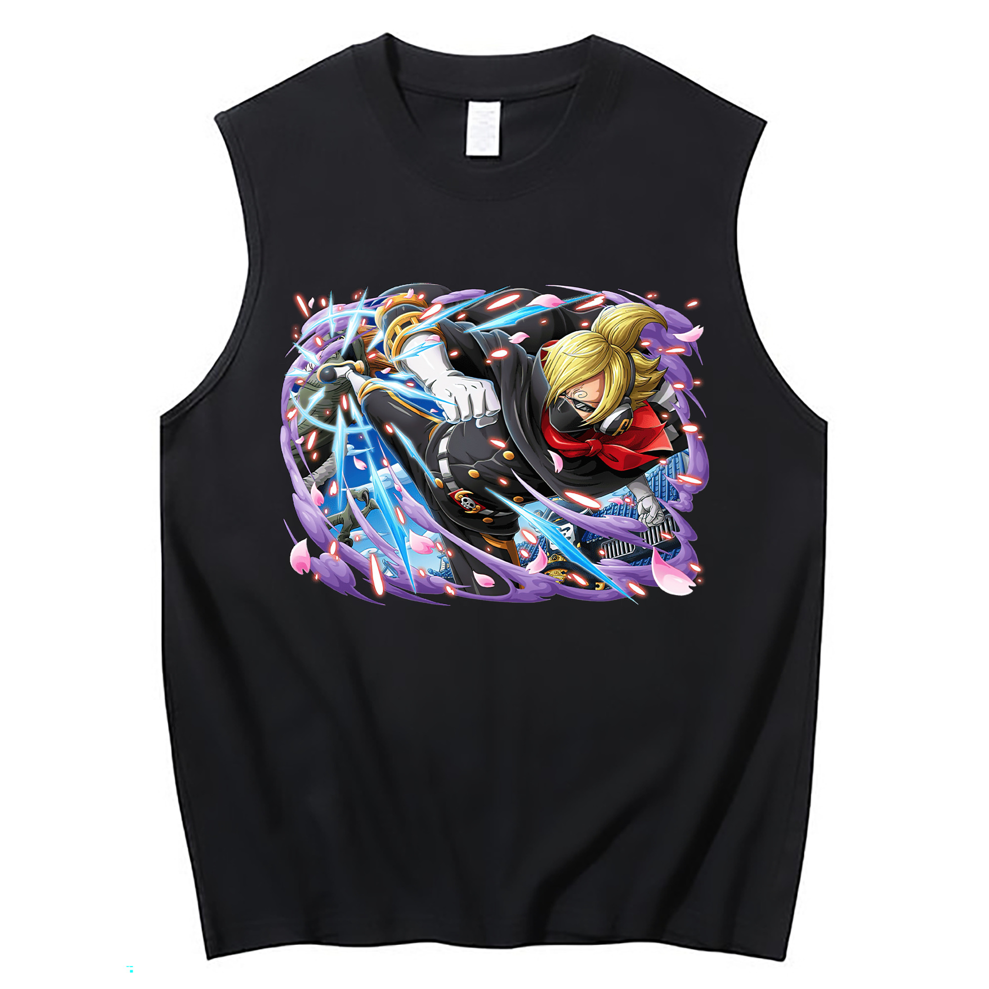 （画像用） ワンピース サンジ ONE PIECE Sanji コットン100％タンクトップ（フロントプリント）