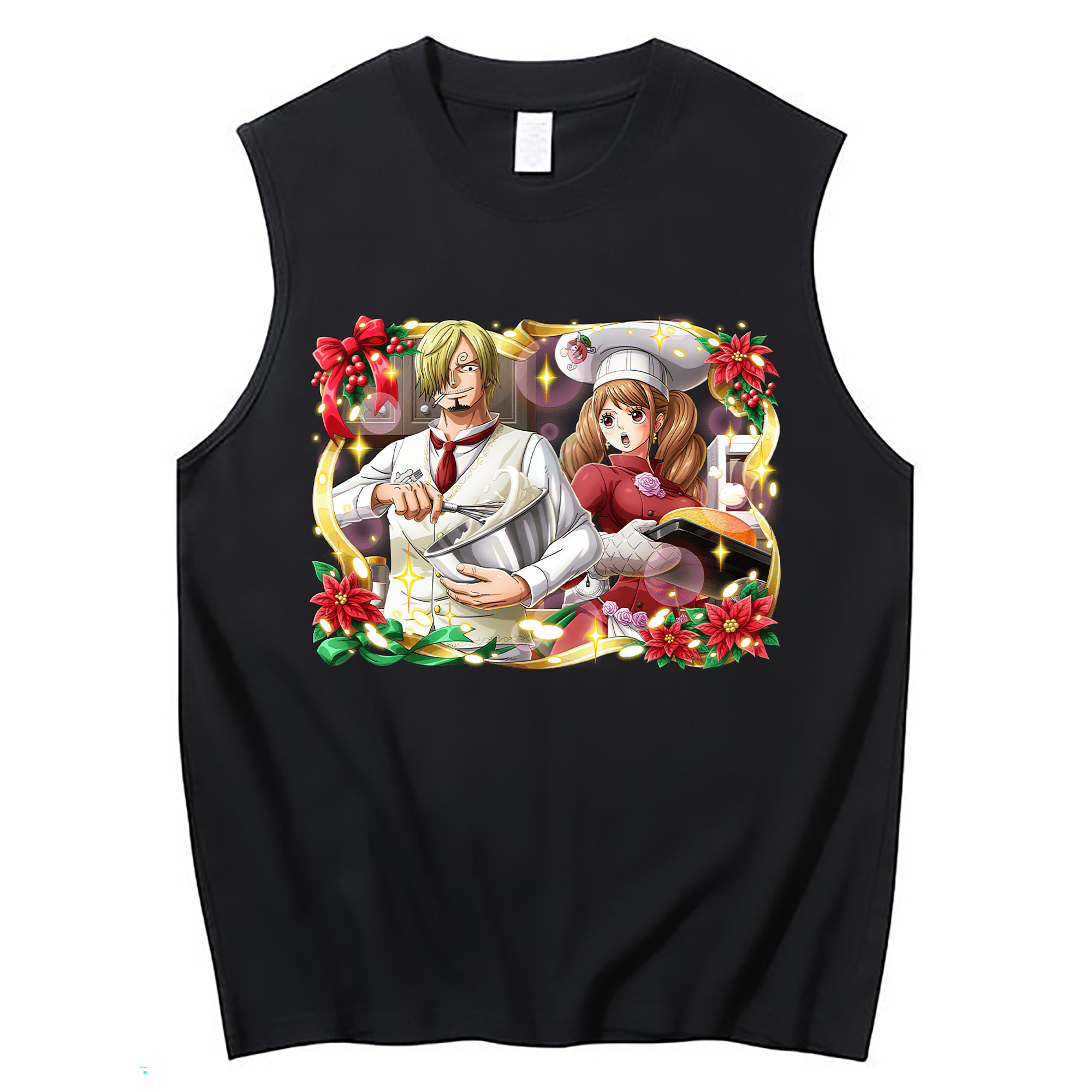 （画像用） ワンピース サンジ ONE PIECE Sanji コットン100％タンクトップ（フロントプリント）