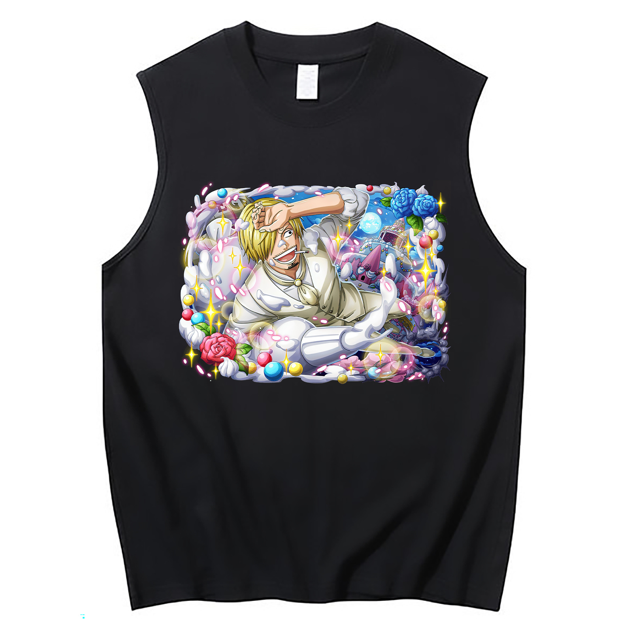 （画像用） ワンピース サンジ ONE PIECE Sanji コットン100％タンクトップ（フロントプリント）