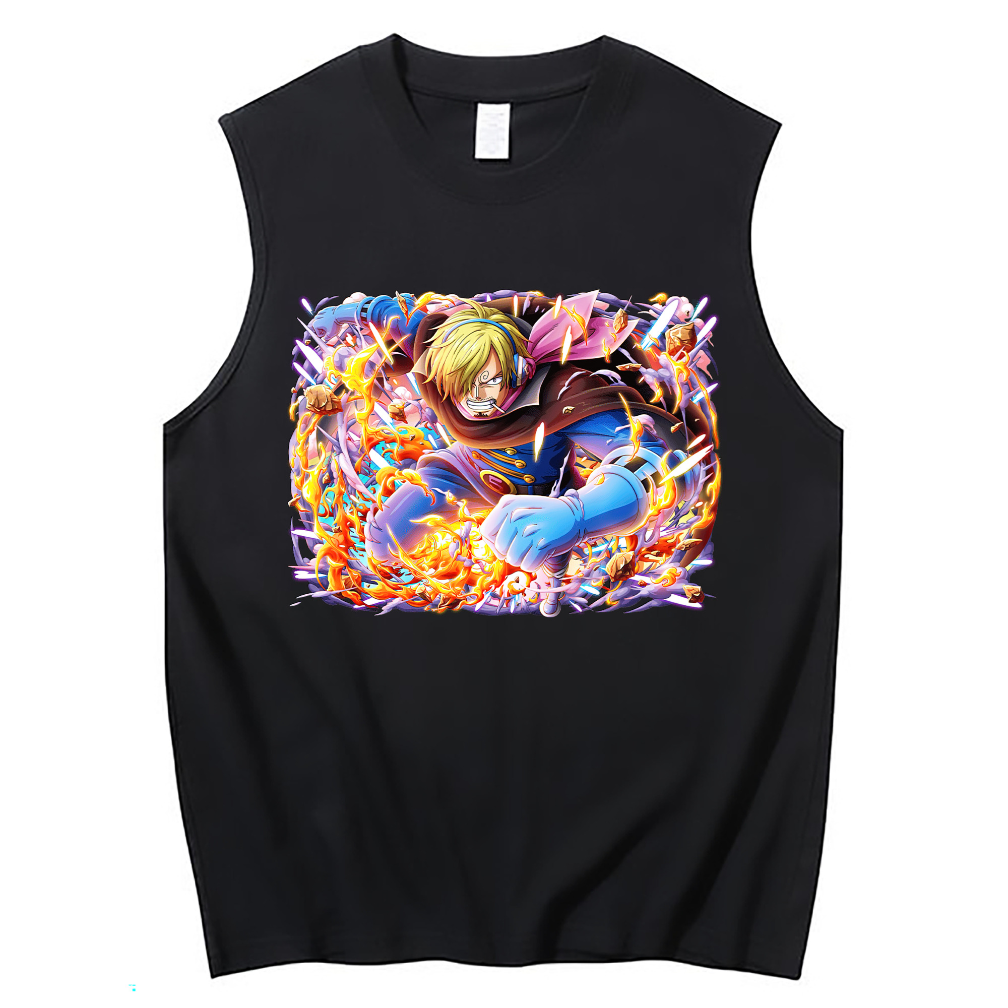 （画像用） ワンピース サンジ ONE PIECE Sanji コットン100％タンクトップ（フロントプリント）