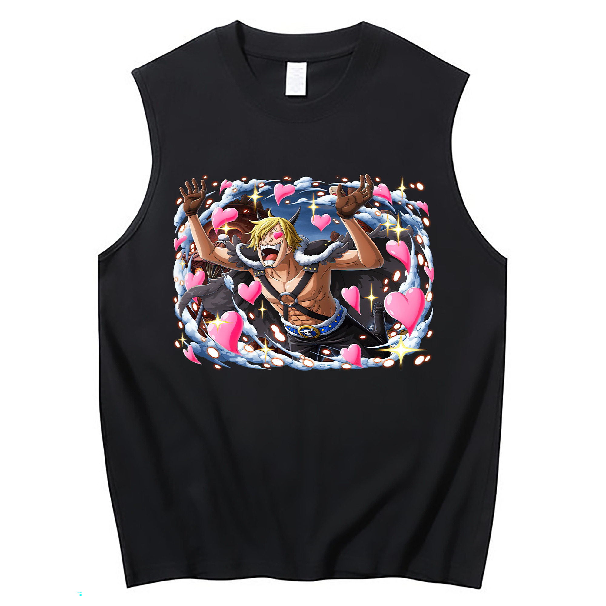 （画像用） ワンピース サンジ ONE PIECE Sanji コットン100％タンクトップ（フロントプリント）