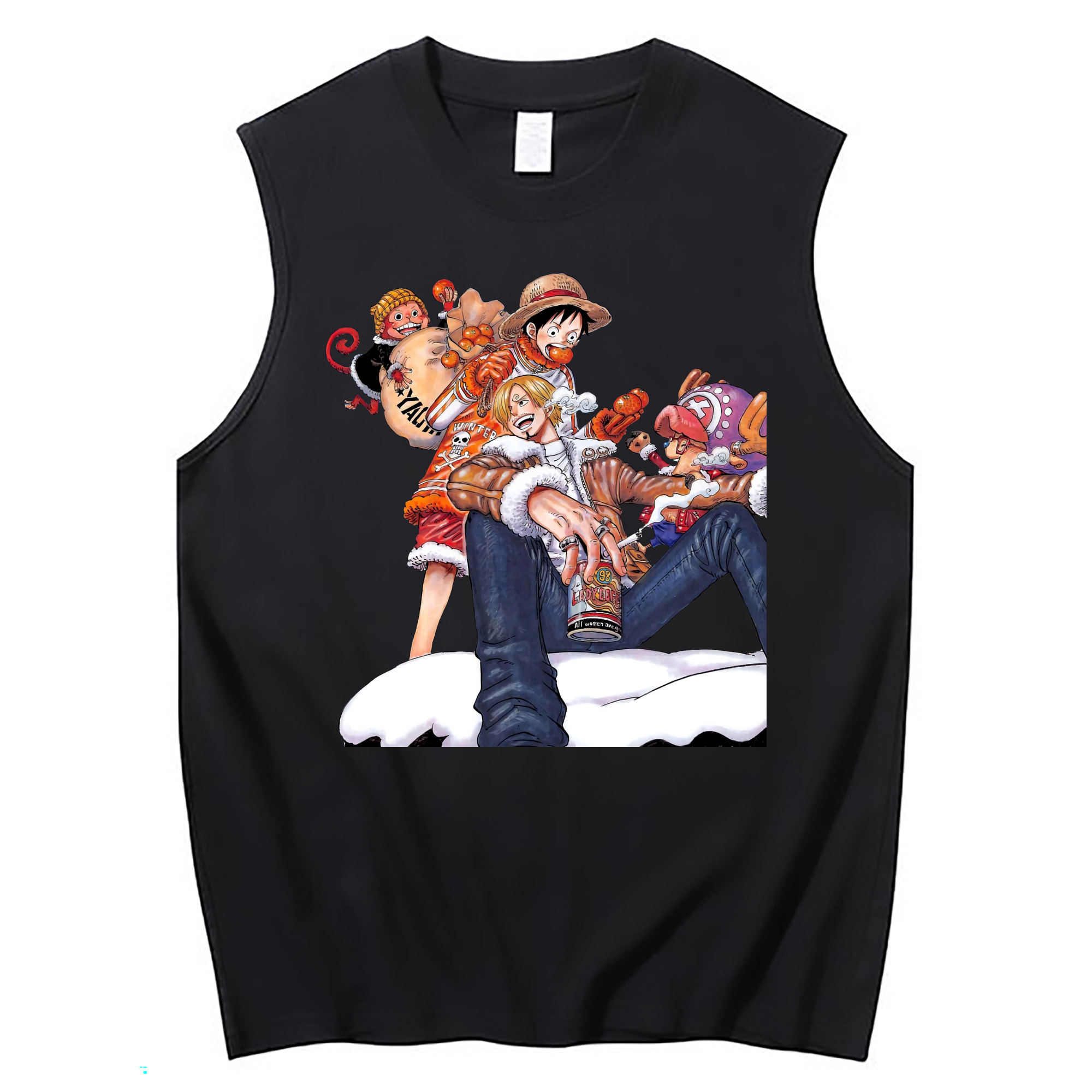 （画像用） ワンピース サンジ ONE PIECE Sanji コットン100％タンクトップ（フロントプリント）